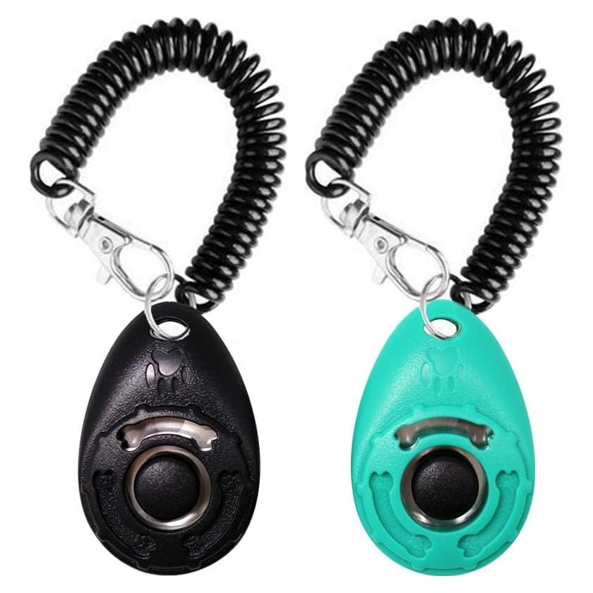 Clicker de Entrenamiento para Perros OYEFLY 2-Pack Negro y Azul
