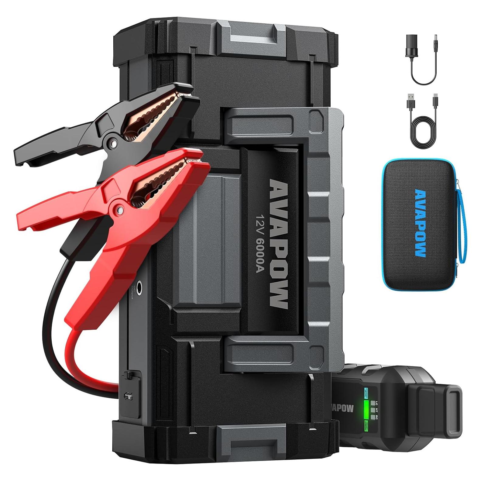 Arrancador de Batería Portátil AVAPOW A68 6000A 12V USB