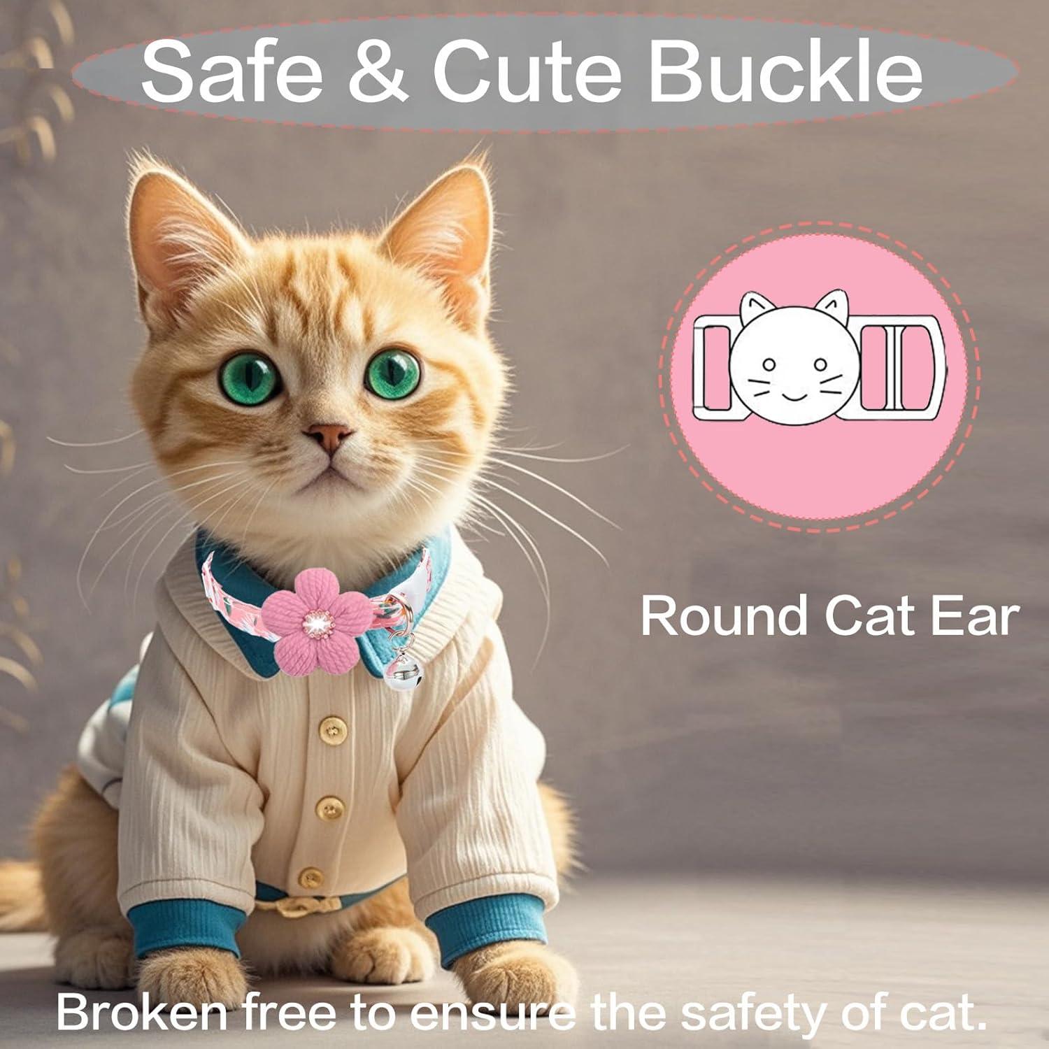 Collar Floral para Gato y Perro HYQHYX - Ajustable, 2 Colores