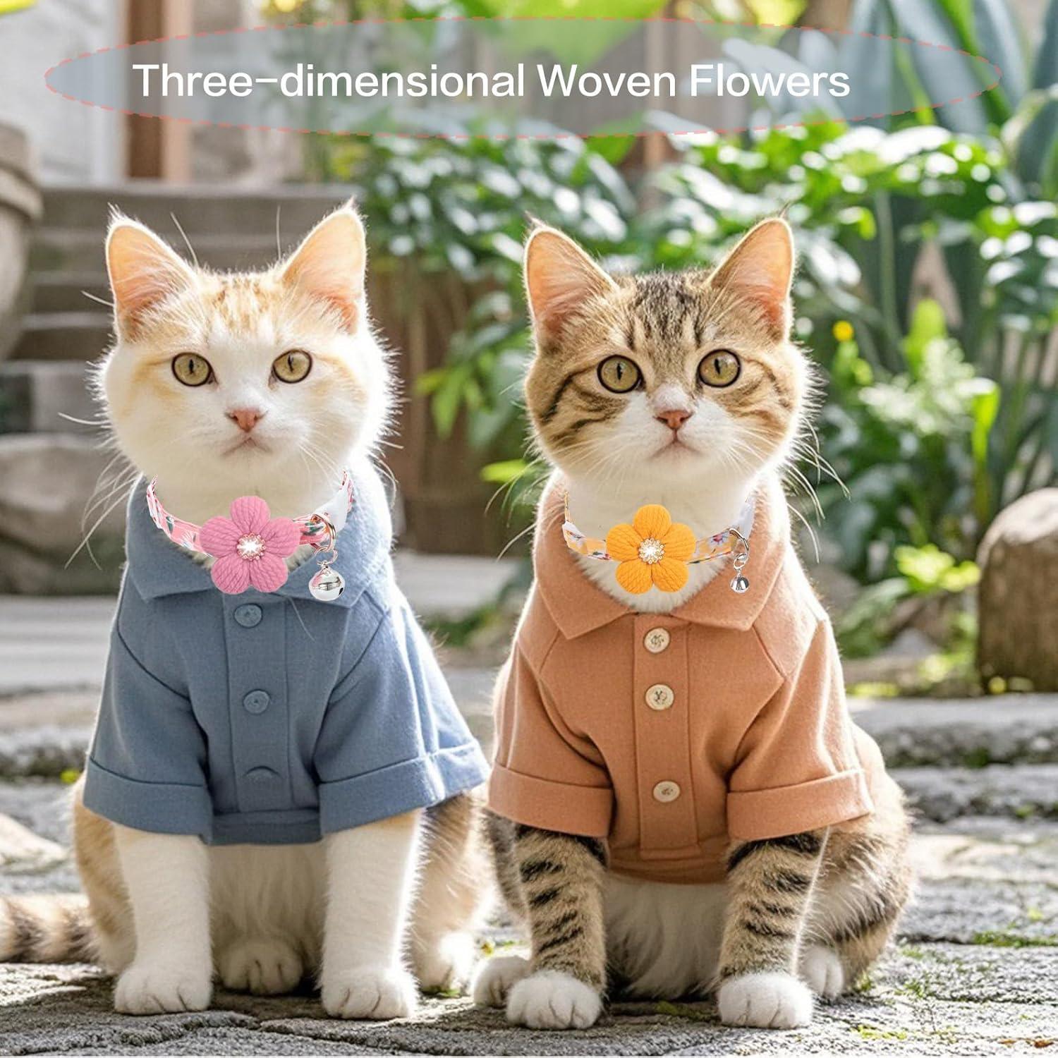 Collar Floral para Gato y Perro HYQHYX - Ajustable, 2 Colores