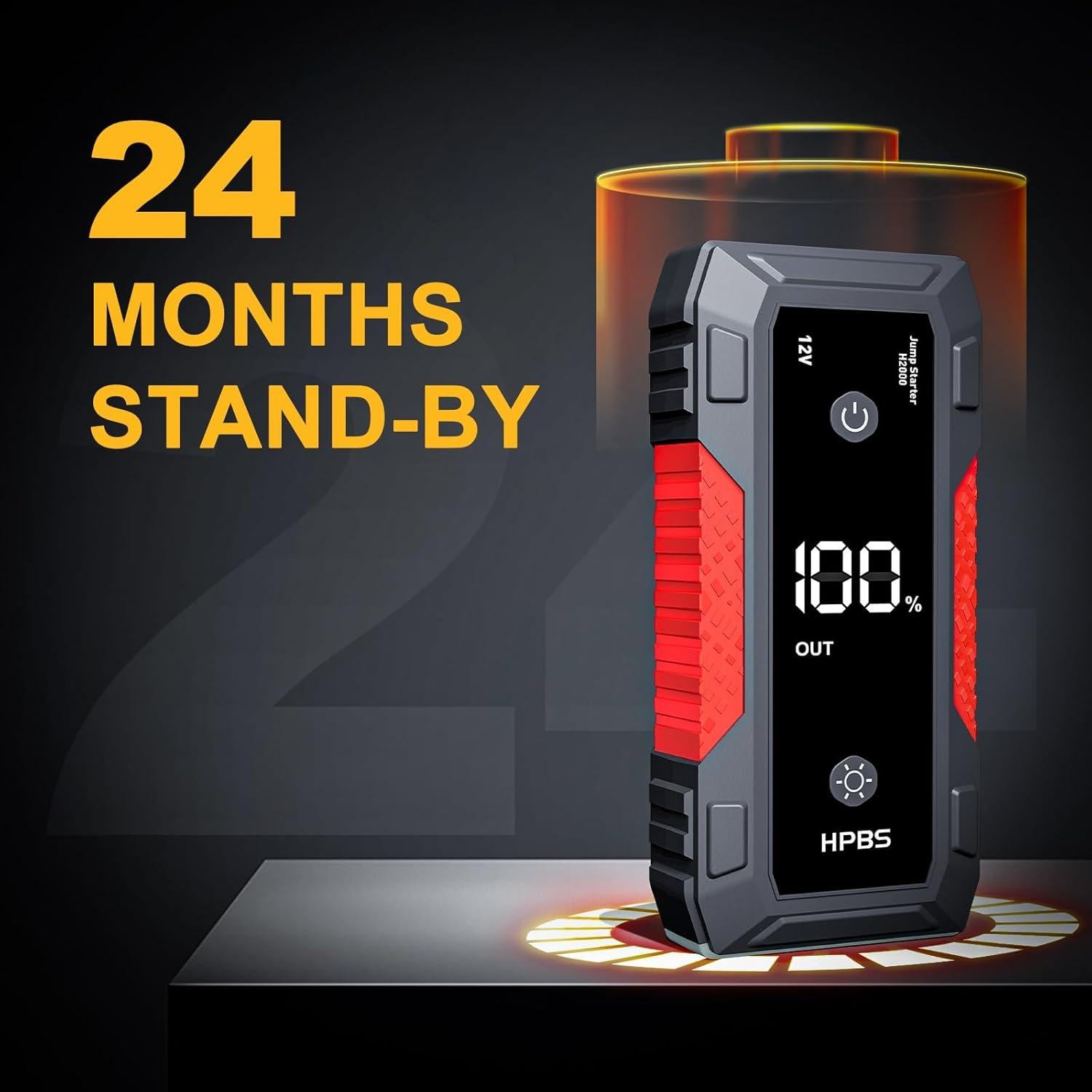 Arrancador de Salto HPBS H2000 4000A 12V Pantalla LCD