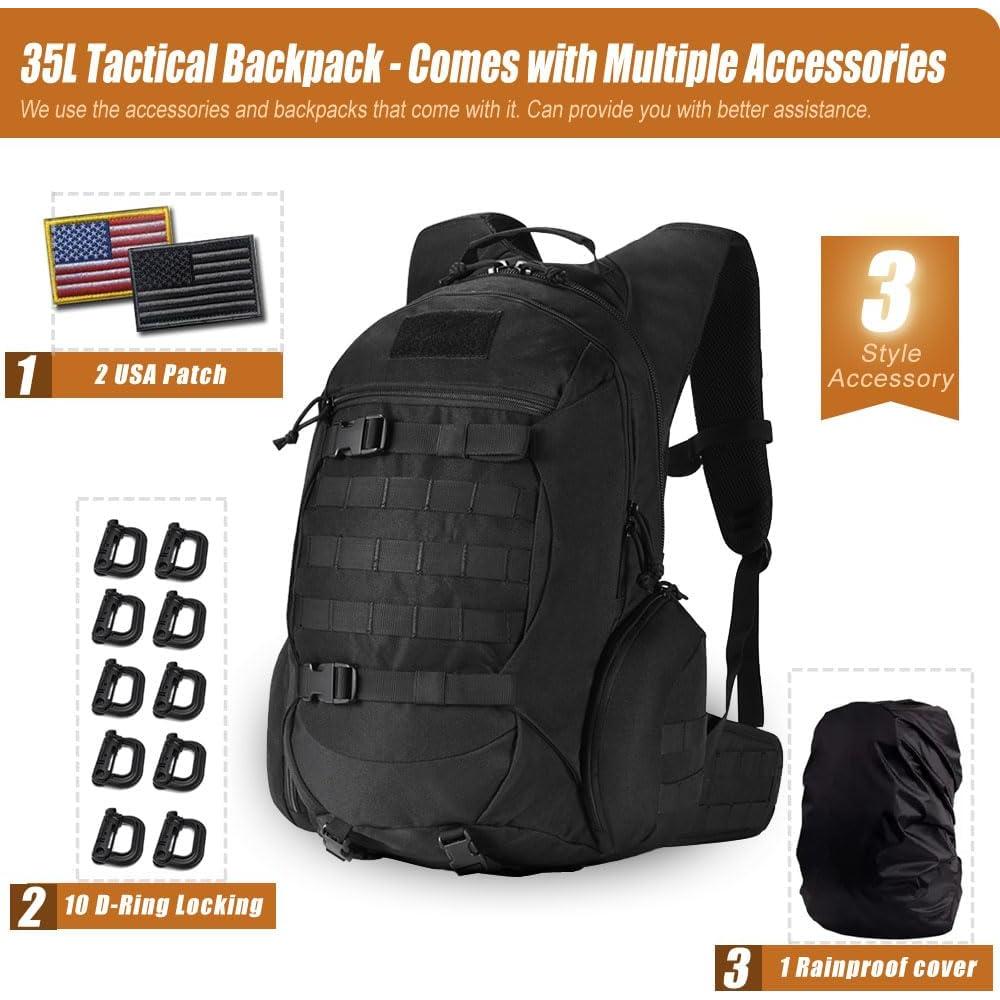 Mochila Táctica R.SASR 35L para Senderismo y Motocicleta