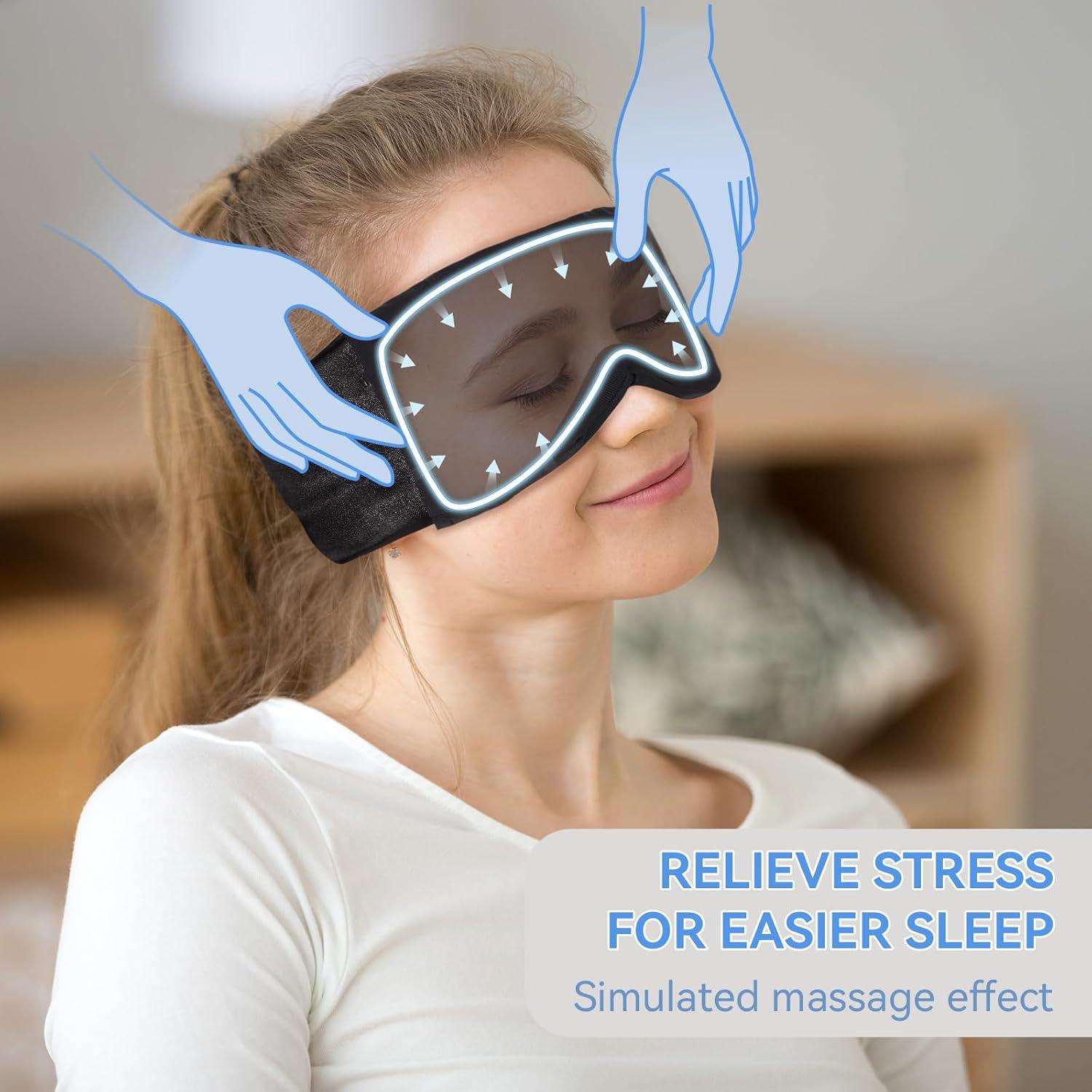 Mavogel Sleep Mask with Cooling Gel for Women, Men, Enhanced Light-Blocking, Silk Fabric, Cooling Gel to Relieve Bedtime Stress, Fast Sleep, Sleep Eye mask for Sleep, Yoga, Office Nap and Travel