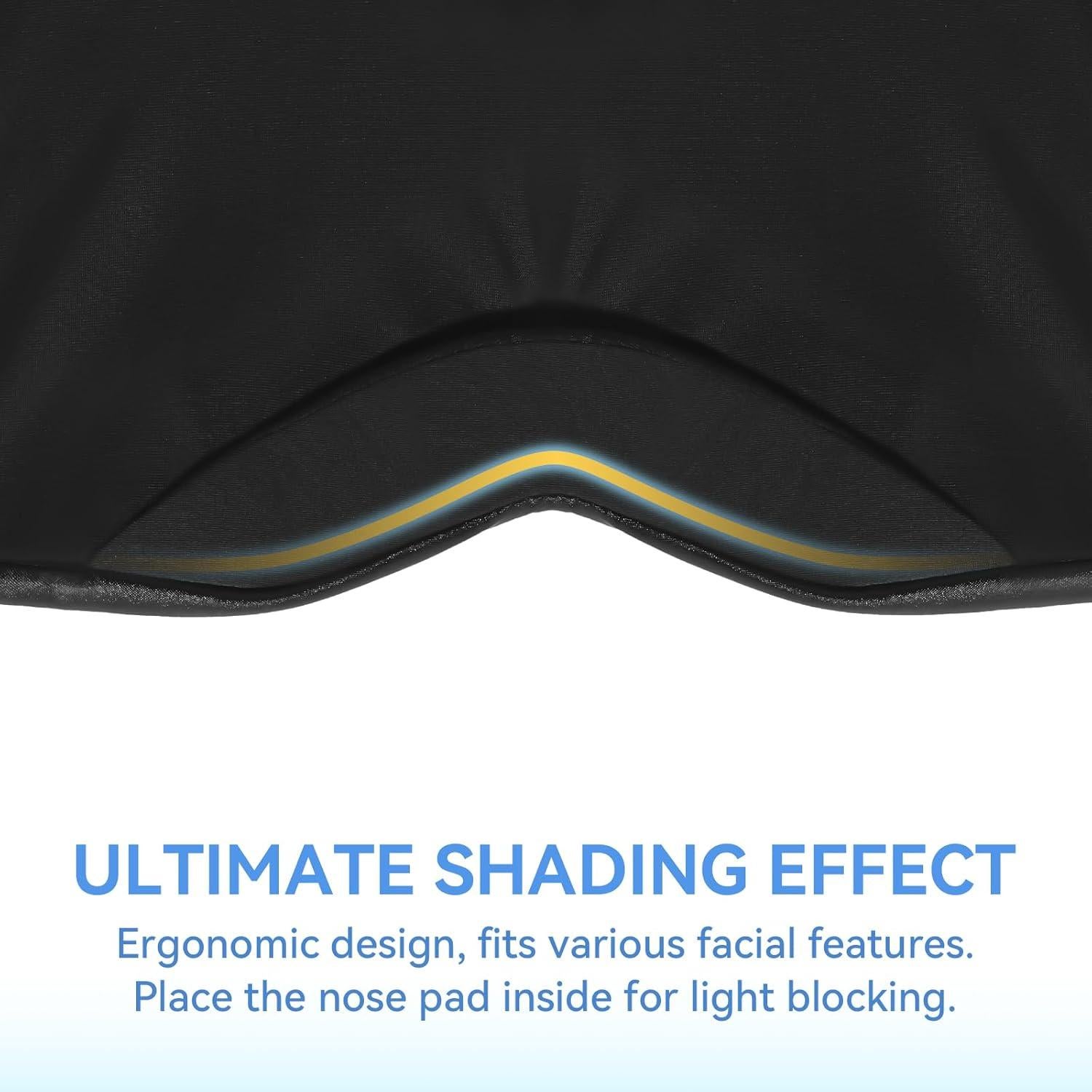 Mavogel Sleep Mask with Cooling Gel for Women, Men, Enhanced Light-Blocking, Silk Fabric, Cooling Gel to Relieve Bedtime Stress, Fast Sleep, Sleep Eye mask for Sleep, Yoga, Office Nap and Travel