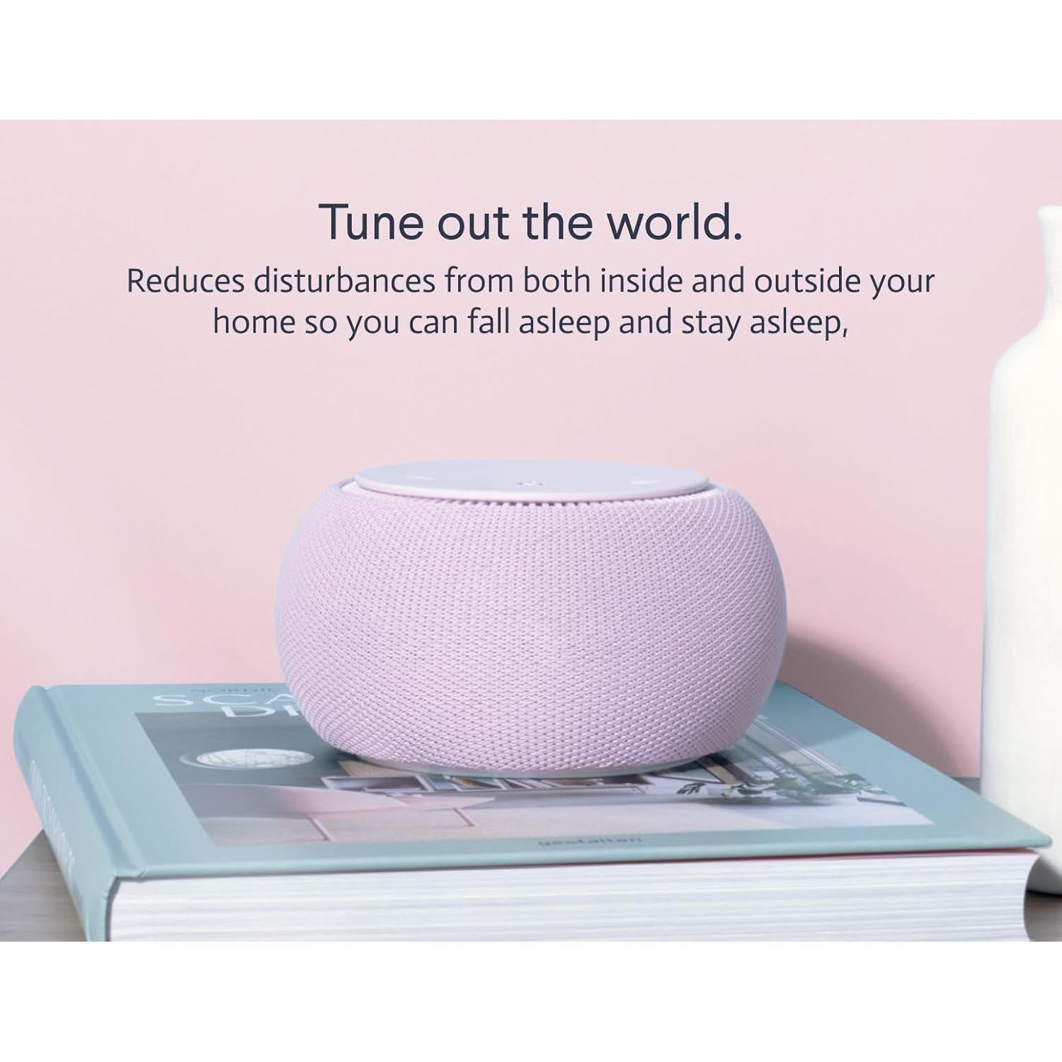 SNOOZ Pro - Smart White Noise Machine & Travel Case - Real Fan Inside, Non-Looping White Noise, Adjustable Tone & Volume - App-Based Remote Control & Sleep Timer - Blush