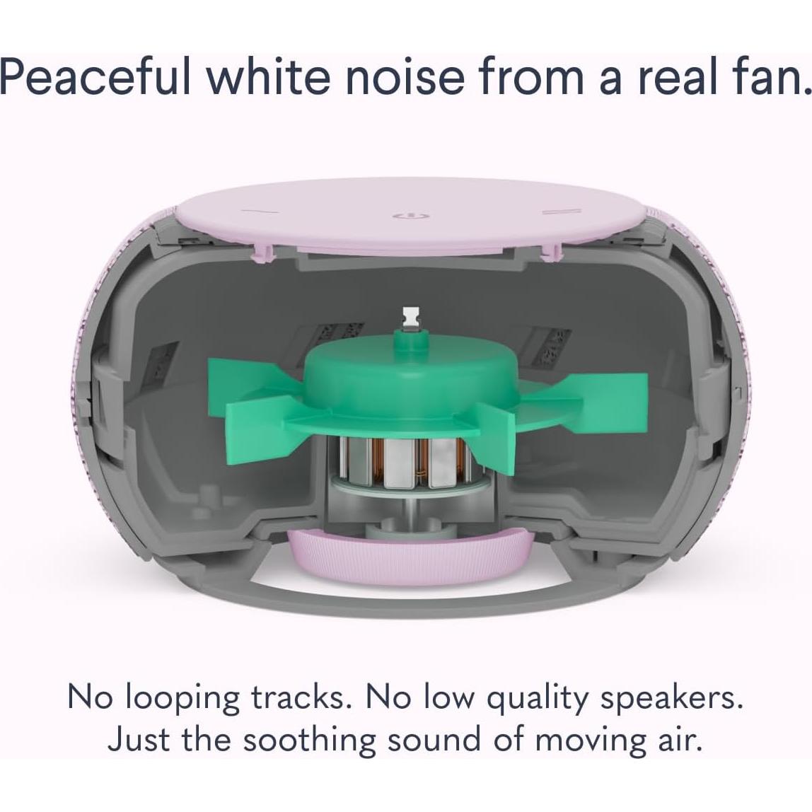 SNOOZ Pro - Smart White Noise Machine & Travel Case - Real Fan Inside, Non-Looping White Noise, Adjustable Tone & Volume - App-Based Remote Control & Sleep Timer - Blush