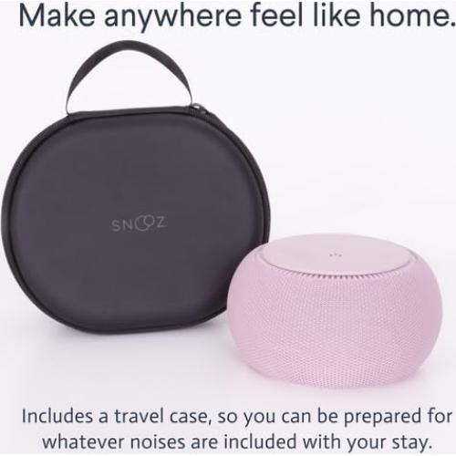 SNOOZ Pro - Smart White Noise Machine & Travel Case - Real Fan Inside, Non-Looping White Noise, Adjustable Tone & Volume - App-Based Remote Control & Sleep Timer - Blush