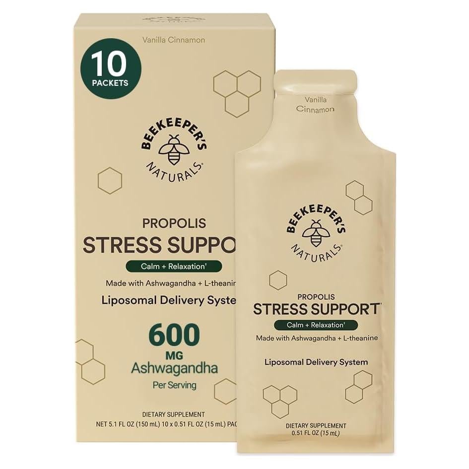 Suplemento Antiestrés Liposomal Beekeeper's Naturals 600mg 10ct