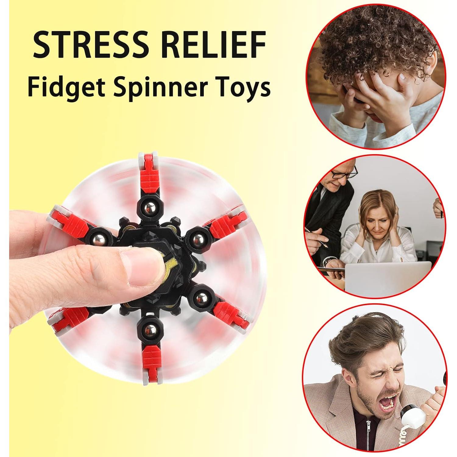 Paquete de 4 Juguetes Fidget Spinner Transformables Antiestrés