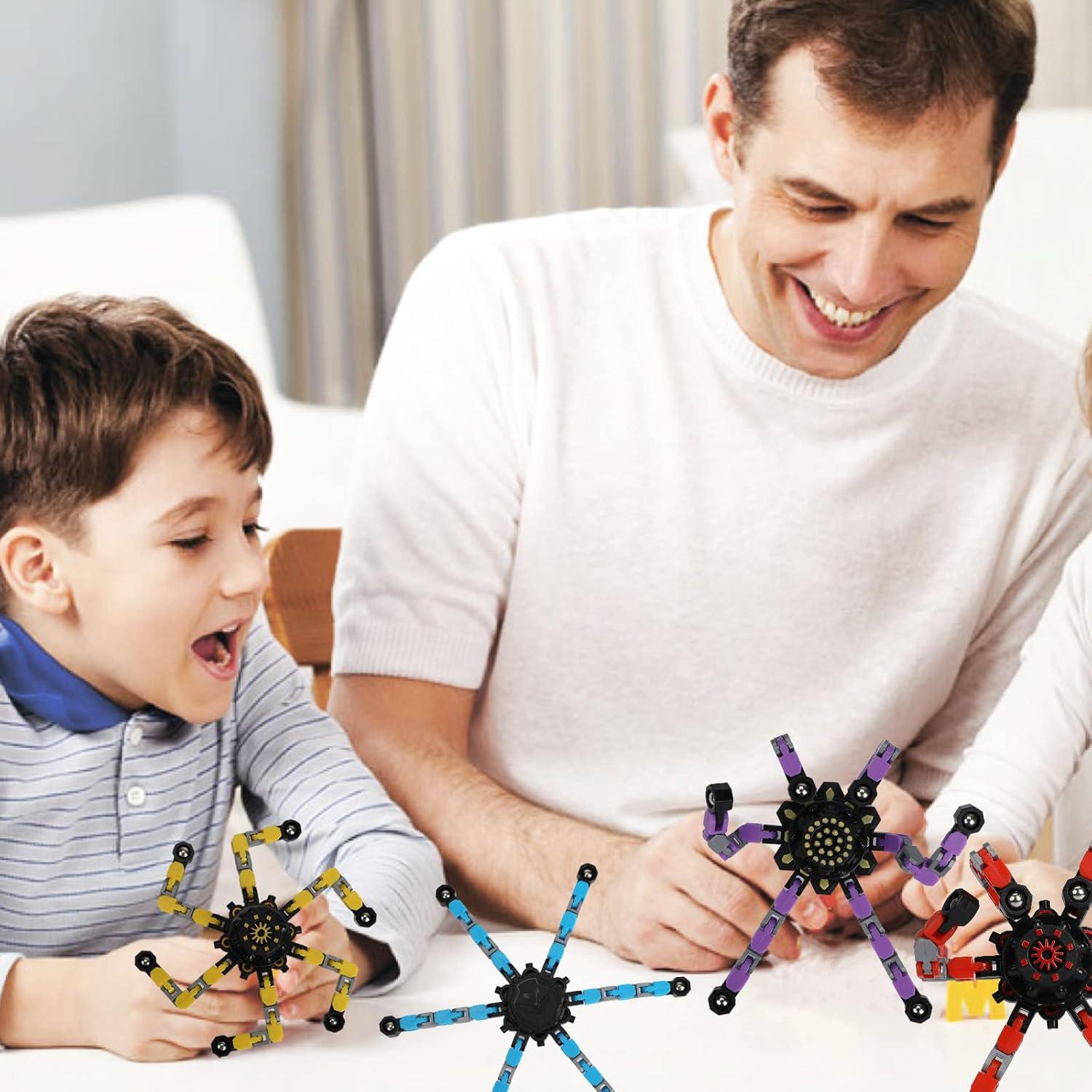 Paquete de 4 Juguetes Fidget Spinner Transformables Antiestrés