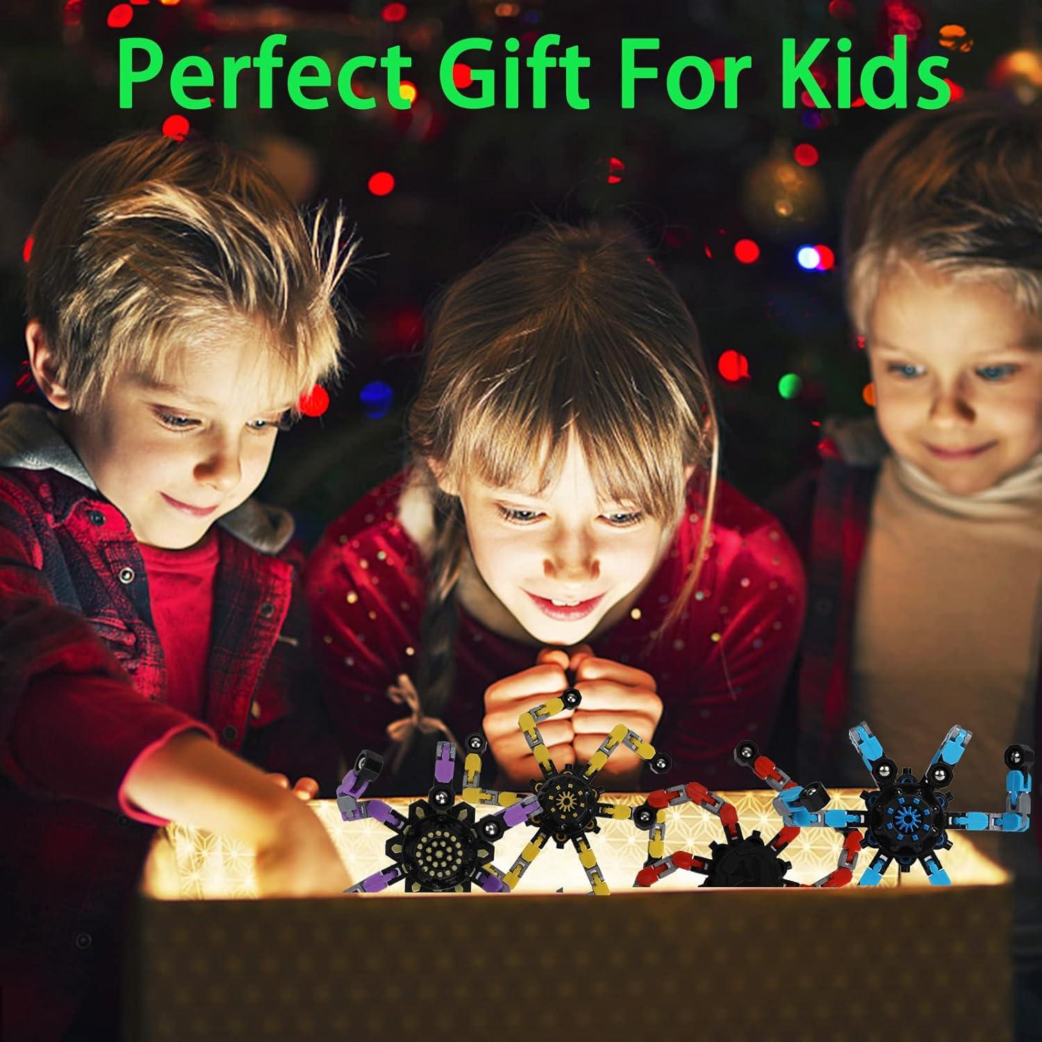 Paquete de 4 Juguetes Fidget Spinner Transformables Antiestrés