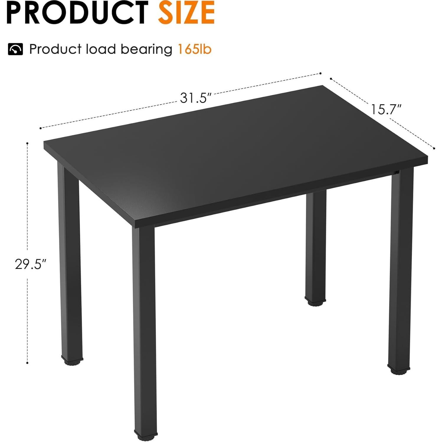 Need Small Computer Desk 31.5 inches Sturdy Writing Table Teens Study Table Laptop Desk for Home Office,Black AC3-8040-CB