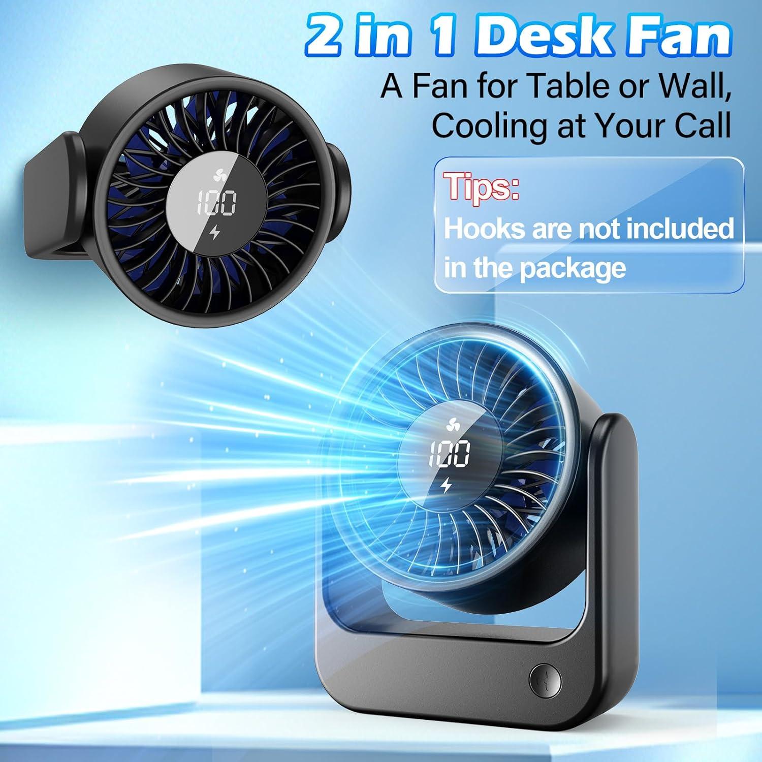 Ventilador de Escritorio EYERZ F2615 Recargable USB 5 Velocidades