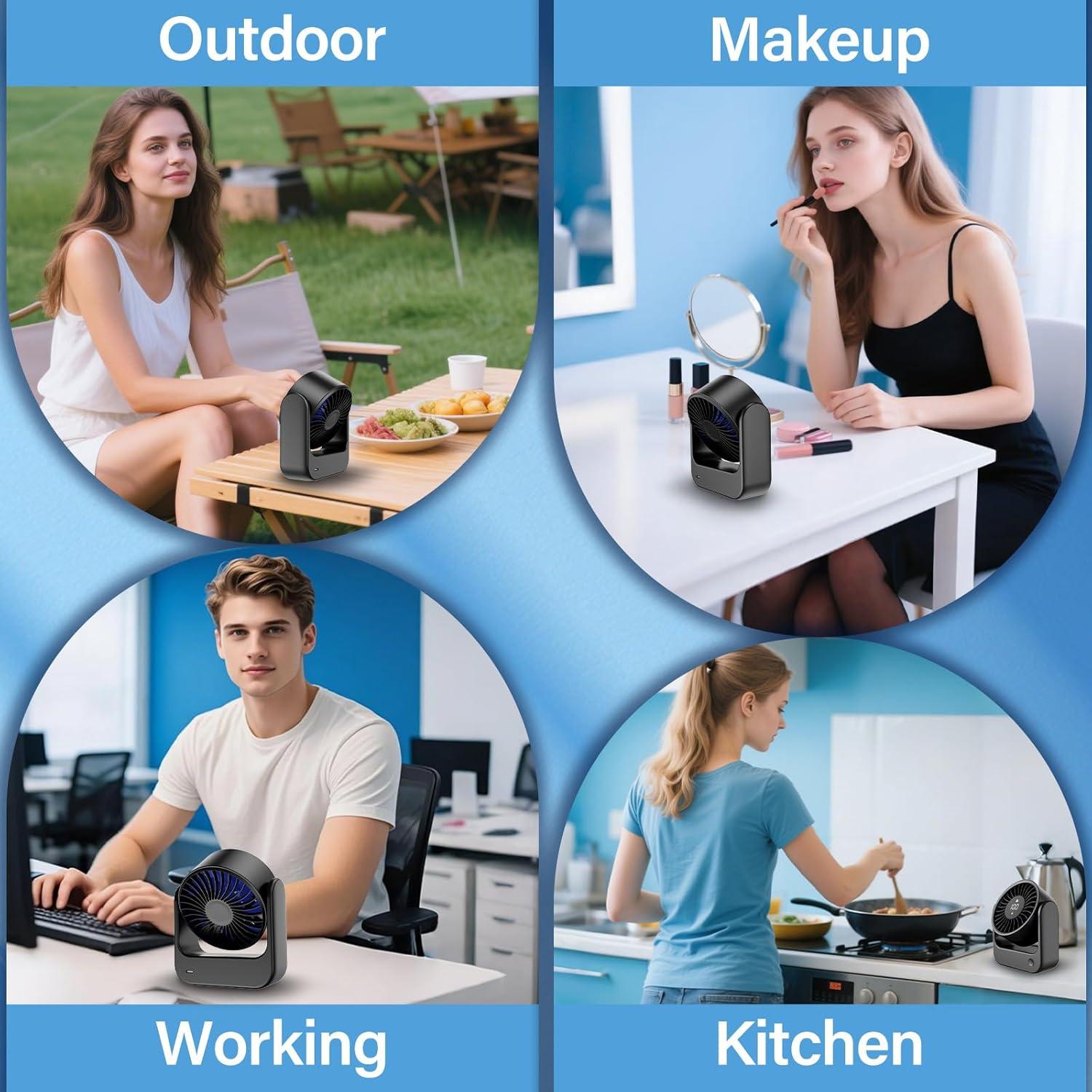 Ventilador de Escritorio EYERZ F2615 Recargable USB 5 Velocidades