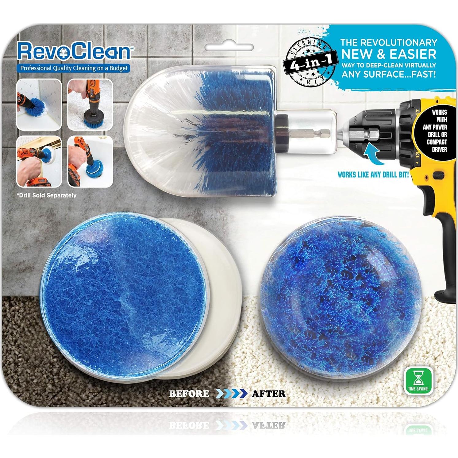 Kit de cepillos de limpieza RevoClean 4 piezas para taladro