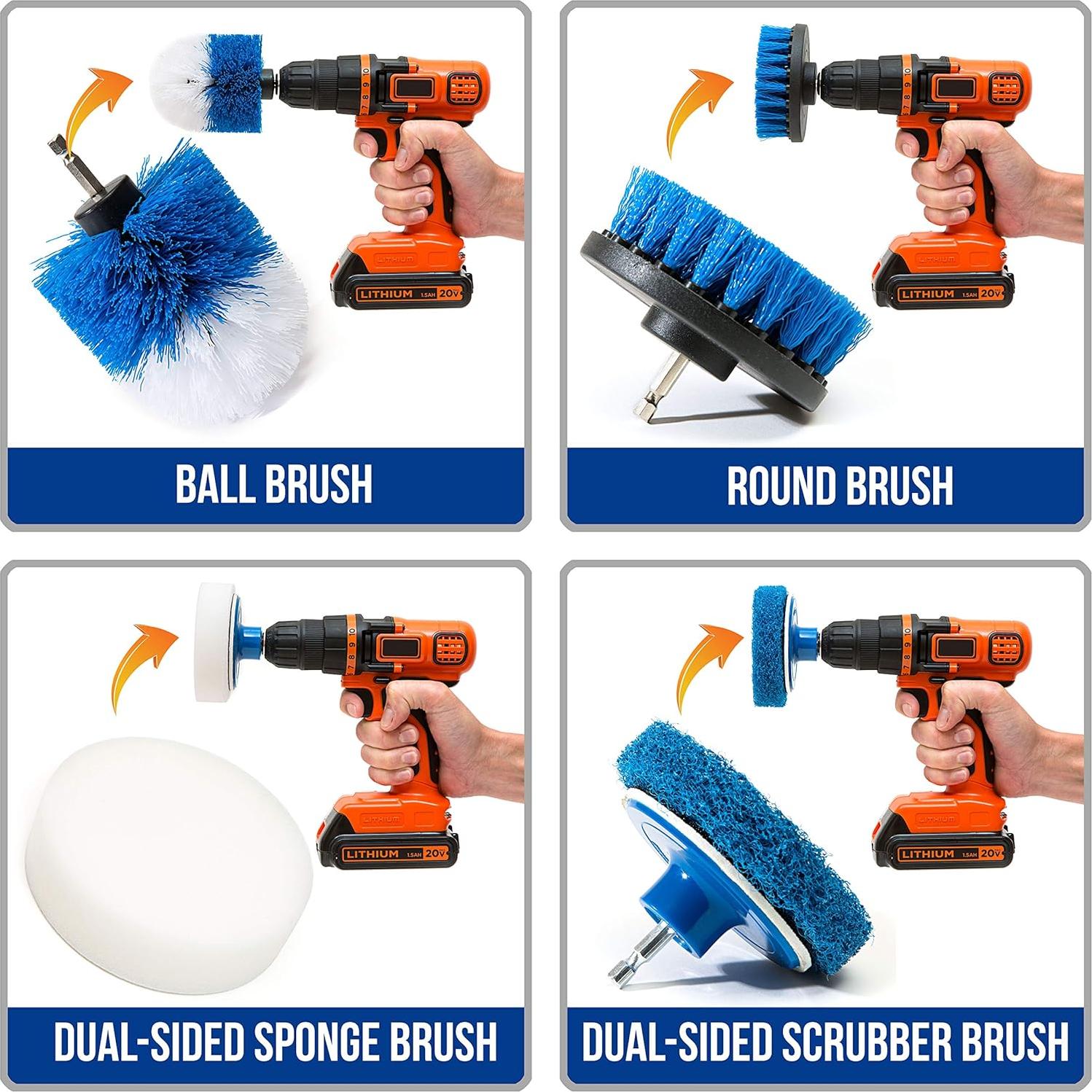 Kit de cepillos de limpieza RevoClean 4 piezas para taladro