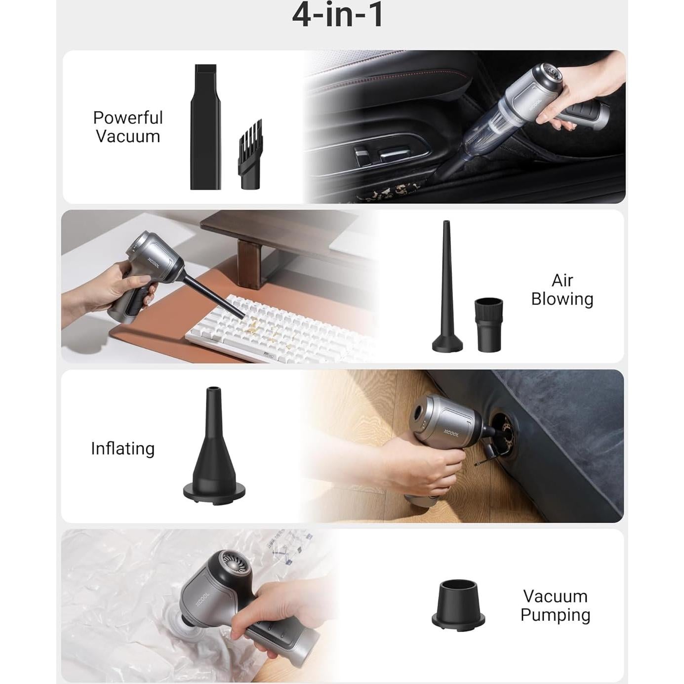 Aspiradora de Mano xCool 4 en 1 Sin Cable 12000Pa 0.61kg