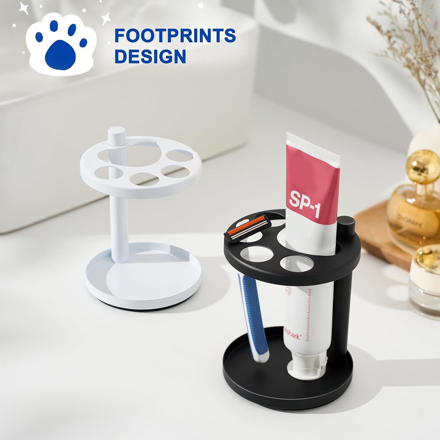 Soporte para Cepillos de Dientes Acero Inoxidable Songsoso Negro