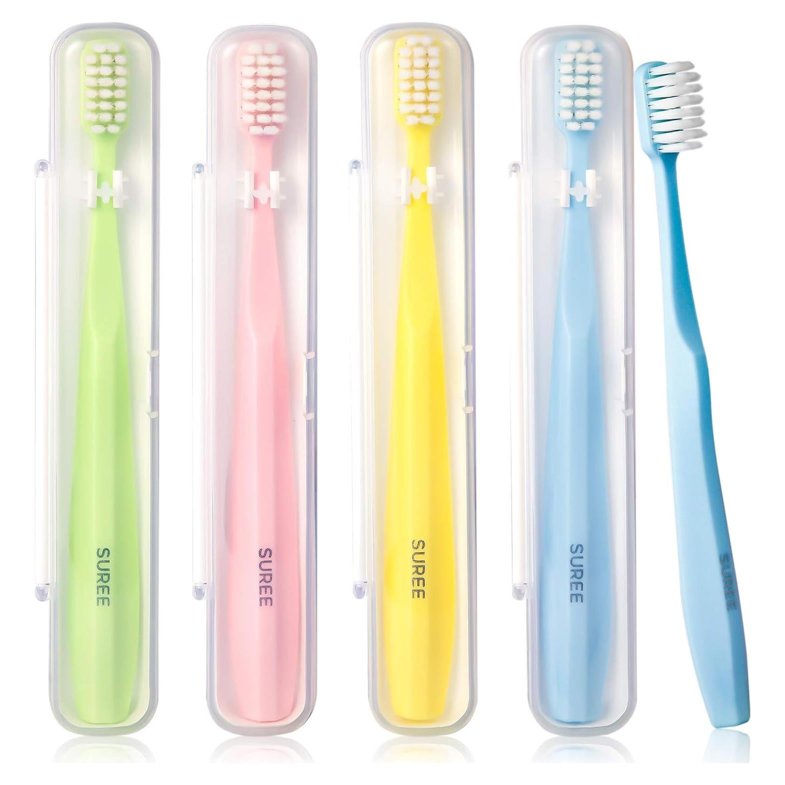 Cepillo de Dientes Extra Suave SUREE para Dientes Sensibles - 4 Paquetes