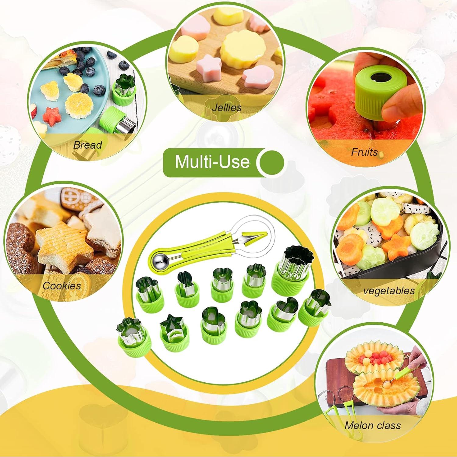 Juego de 18 Piezas Cortadores de Frutas FODIENS 4 en 1