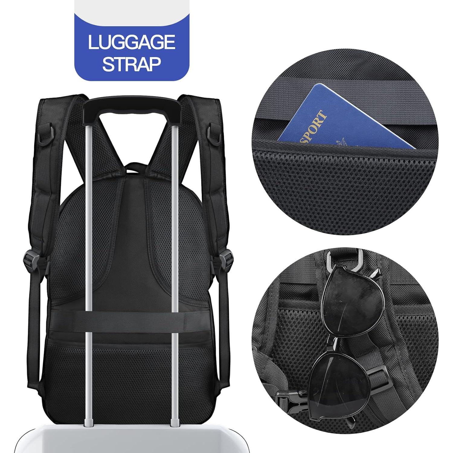 Mochila de viaje ZMMMA 50L para laptop 43.9 cm negra