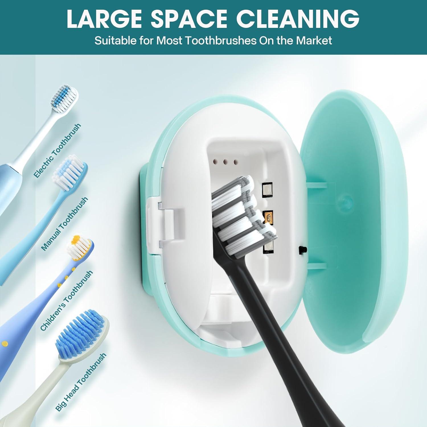 Estuche Limpiador Recargable para Cepillos de Dientes Azul