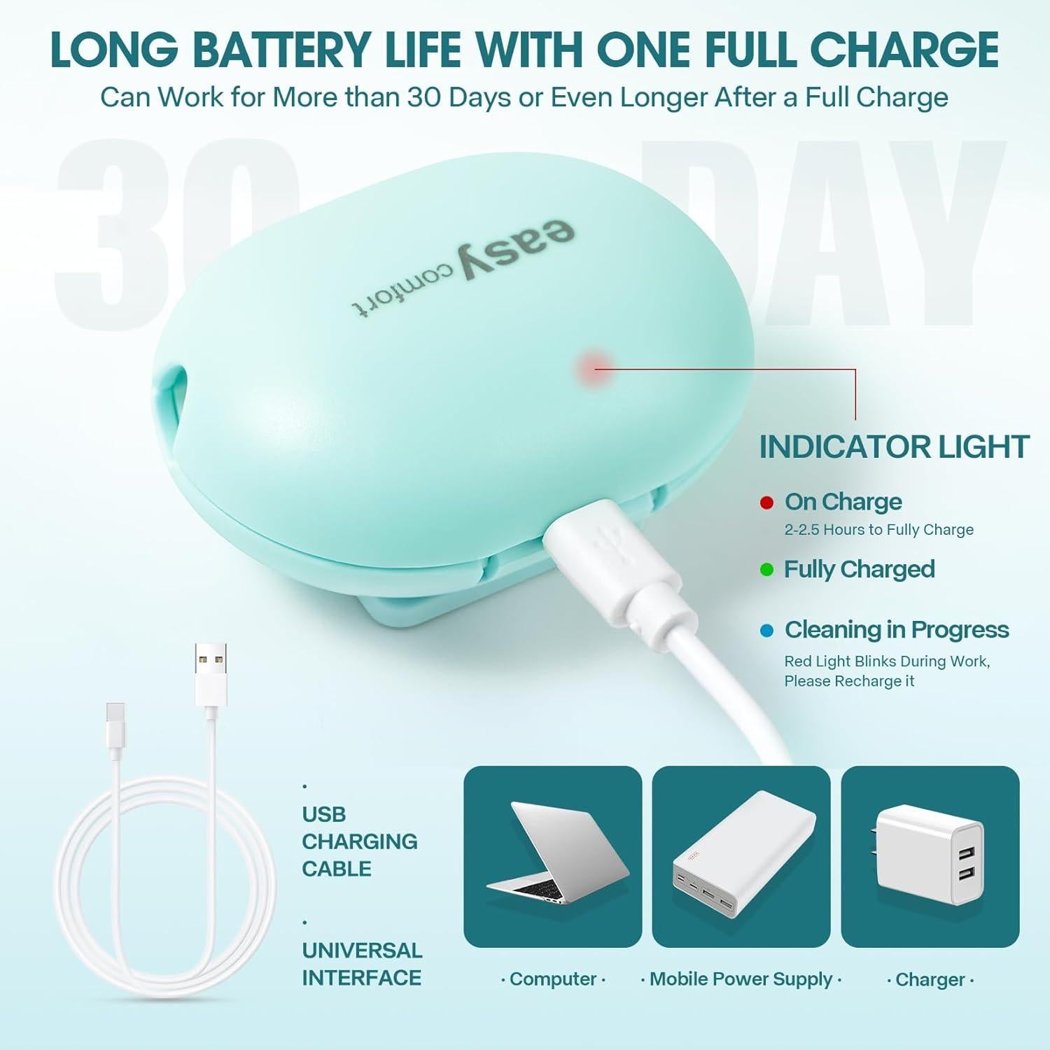 Estuche Limpiador Recargable para Cepillos de Dientes Azul