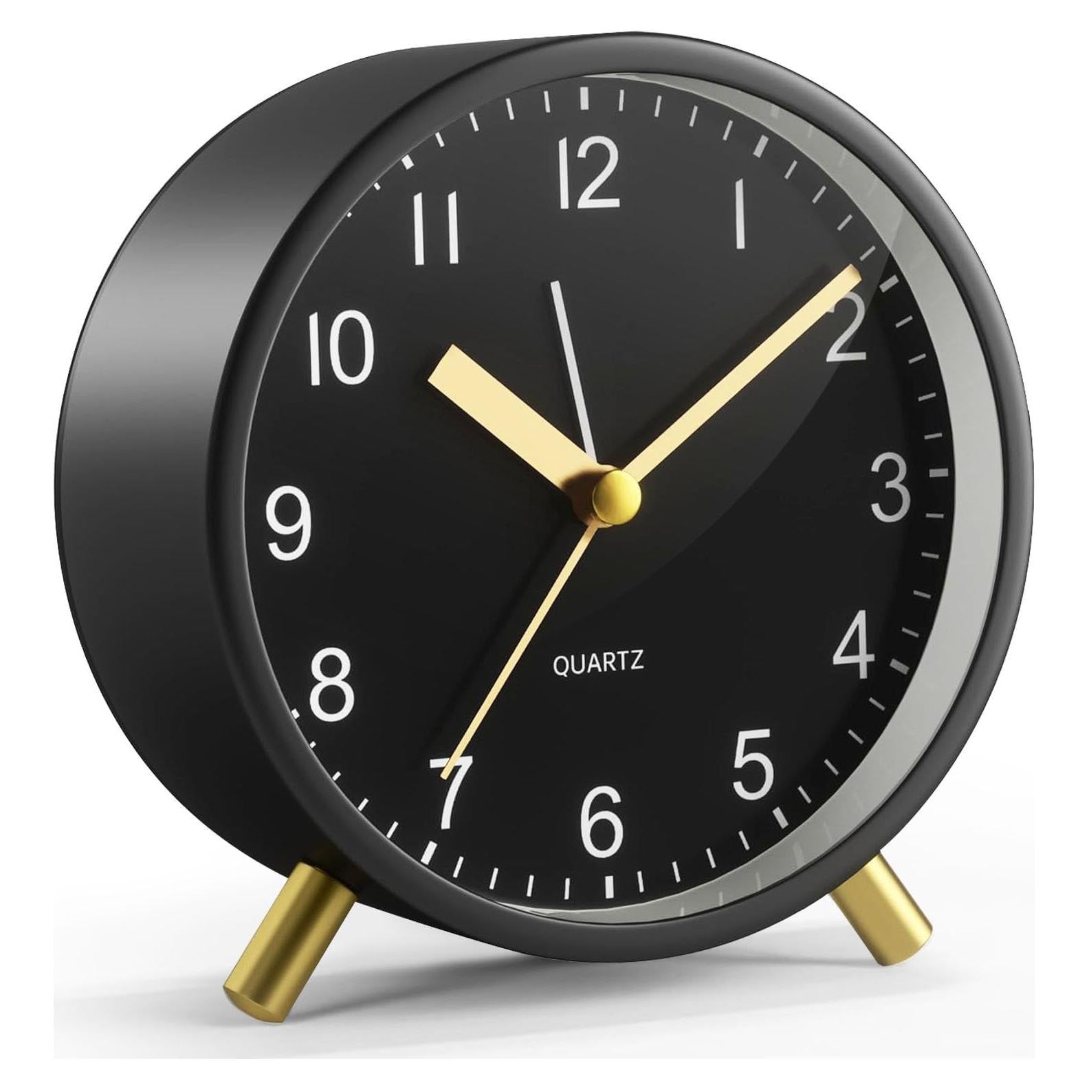 Reloj Despertador Analógico YouJabz Metal Negro Silencioso