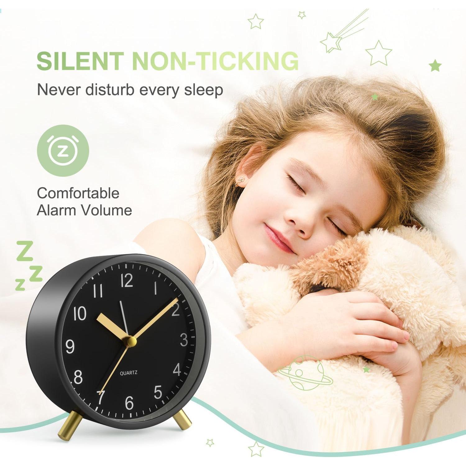 Reloj Despertador Analógico YouJabz Metal Negro Silencioso