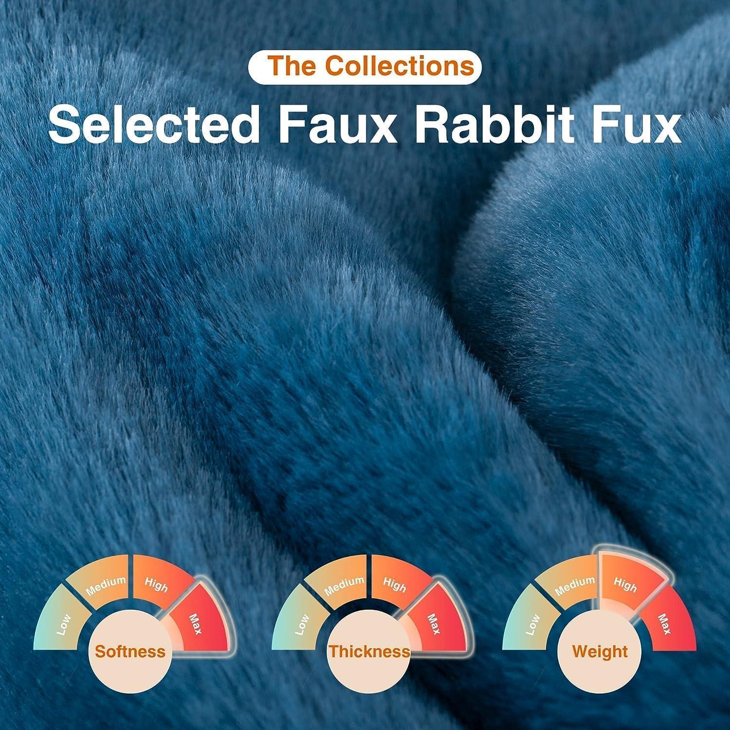 WOOMER Electric Heated Throw Blanket(50"x 60"), Soft Faux Fur Fast Heating Blanket with Multi-Color Option, 4 Heating Levels & 4H Auto Off, Machine Washable, Over-Heat Protection