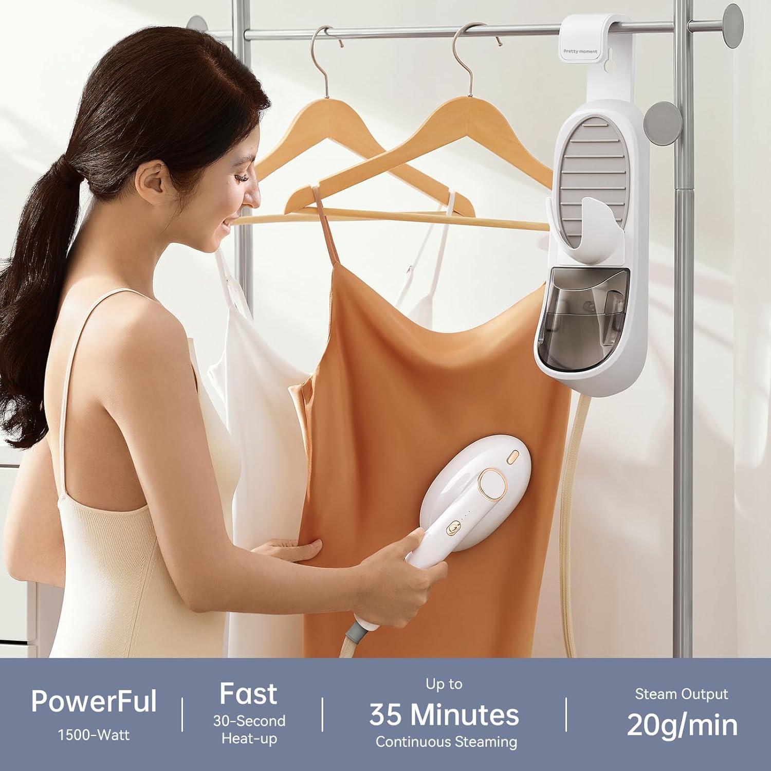 Vaporera de Ropa Pretty Moment 1500W Tanque 400ml Blanco