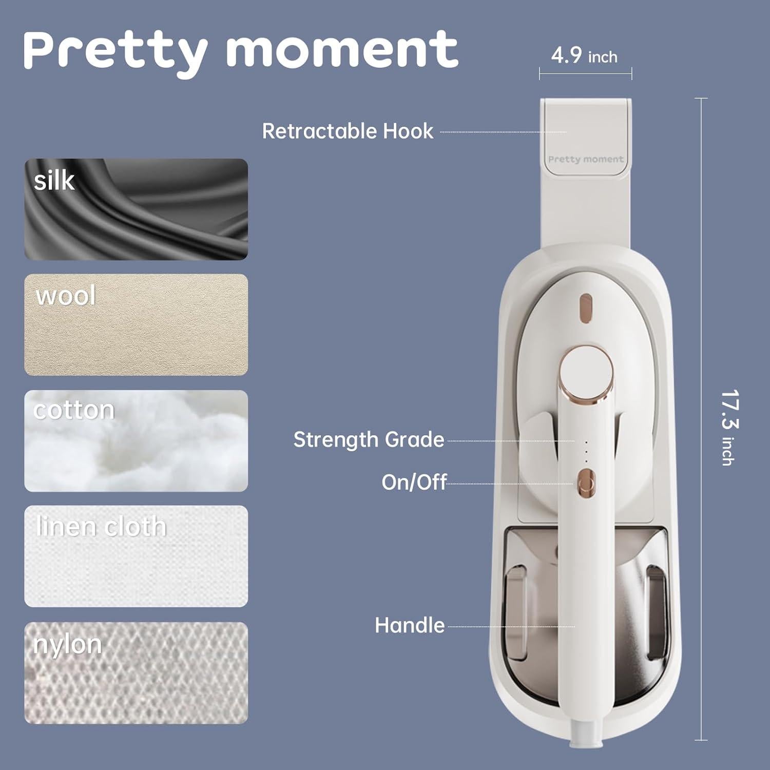 Vaporera de Ropa Pretty Moment 1500W Tanque 400ml Blanco