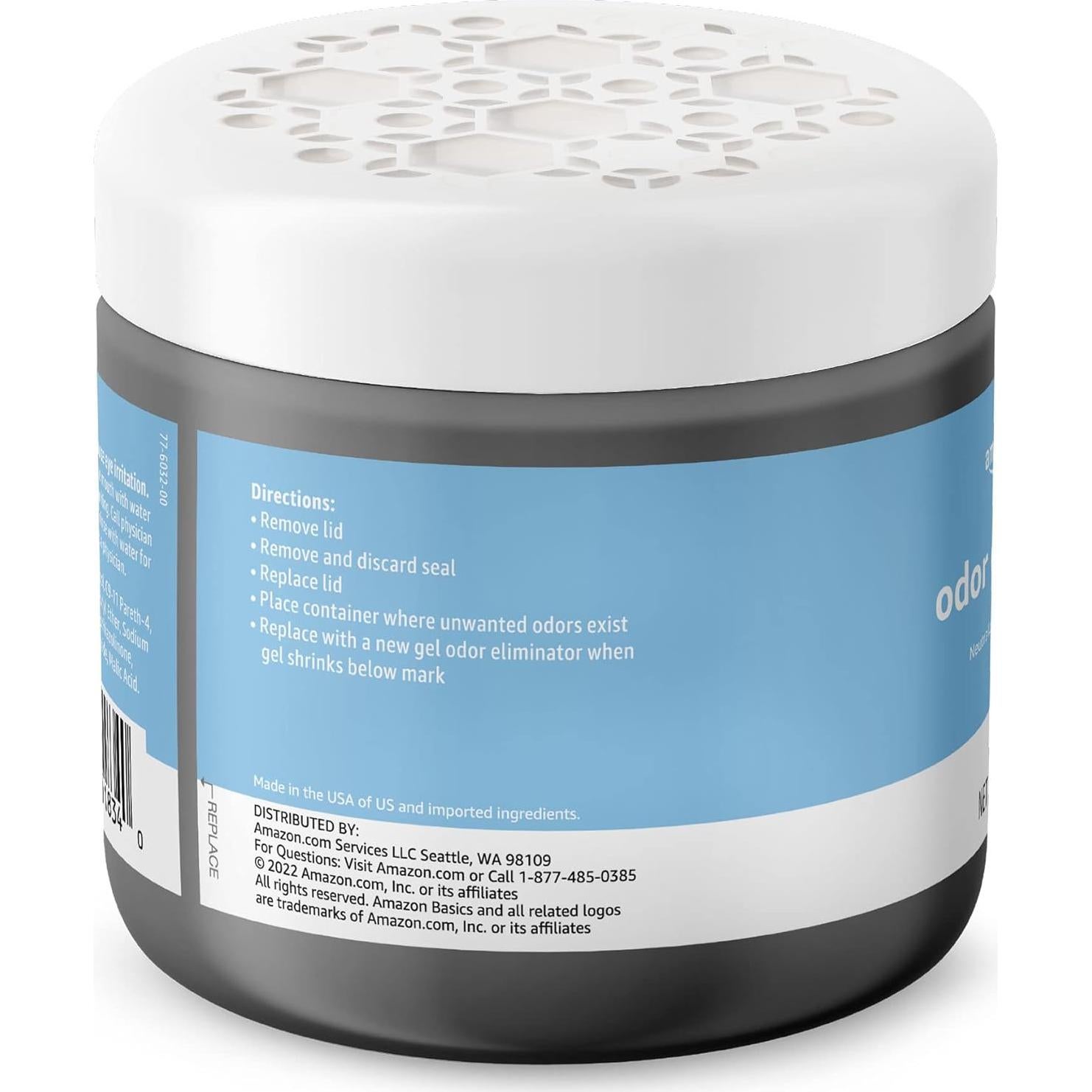 Eliminador de Olores en Gel Amazon Basics, Carbón Activado, 482 g