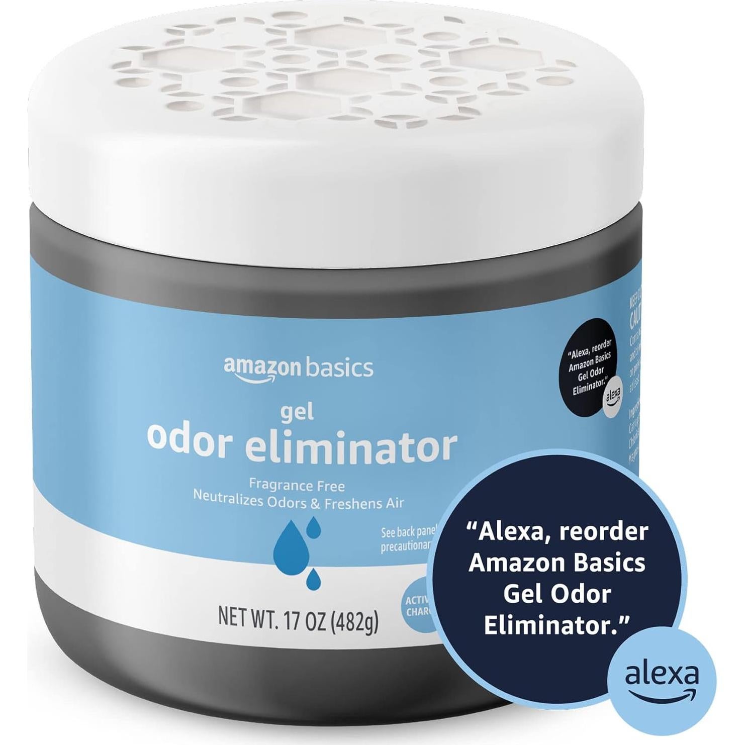 Eliminador de Olores en Gel Amazon Basics, Carbón Activado, 482 g