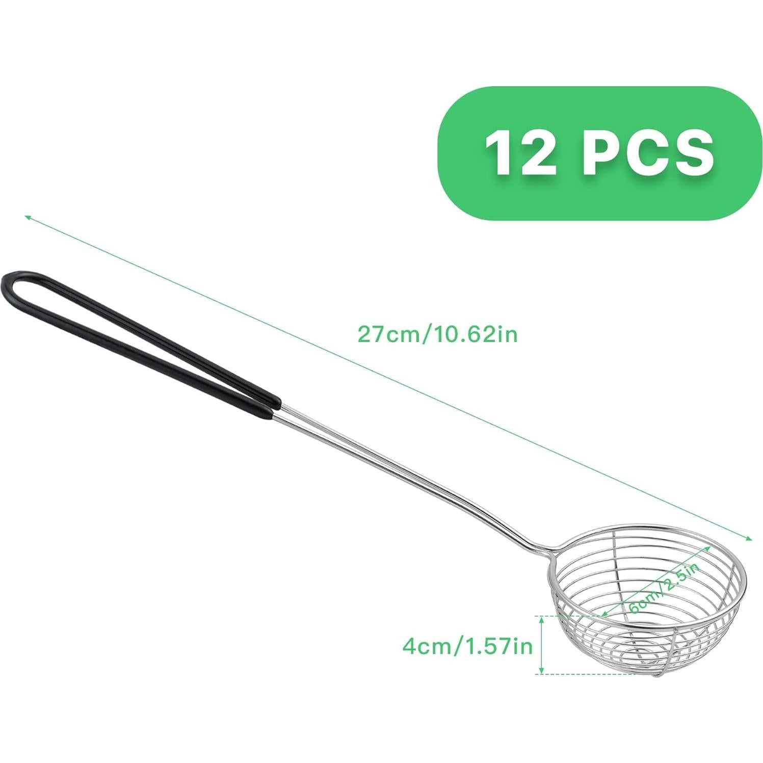 12 Cucharas Coladoras de Acero Inoxidable Worldity 26.98 cm