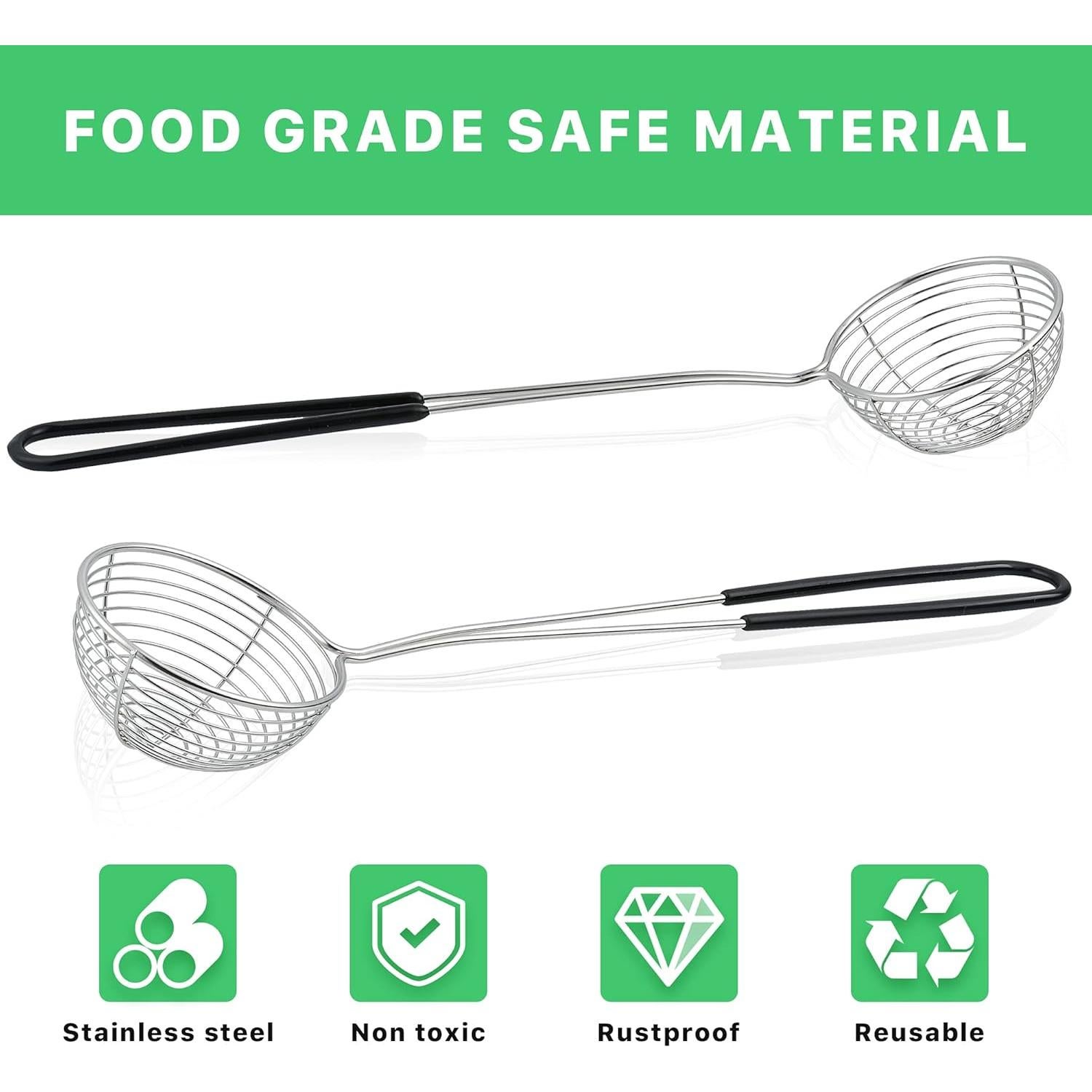 12 Cucharas Coladoras de Acero Inoxidable Worldity 26.98 cm