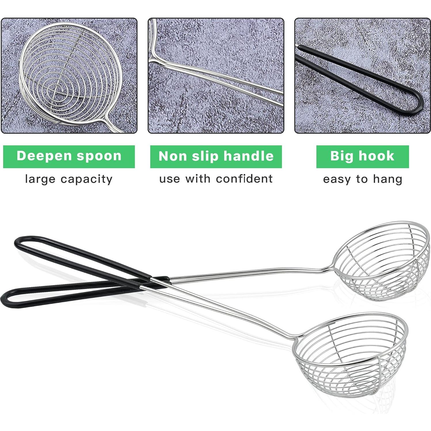 12 Cucharas Coladoras de Acero Inoxidable Worldity 26.98 cm