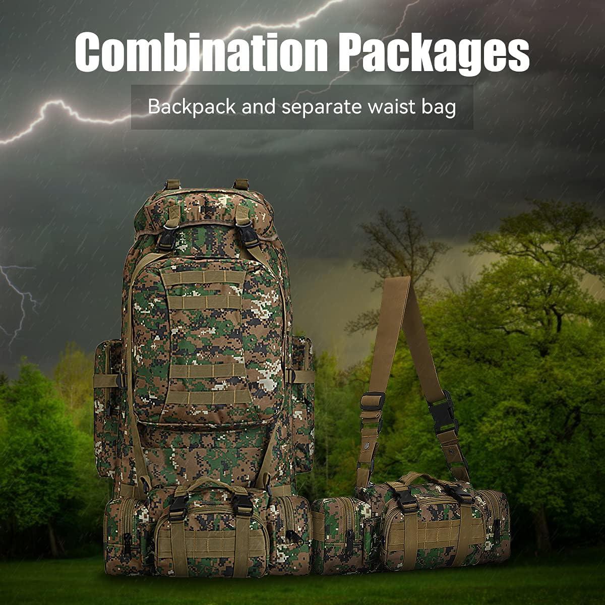Mochila de Camping King'sGuard 100L Impermeable Camo