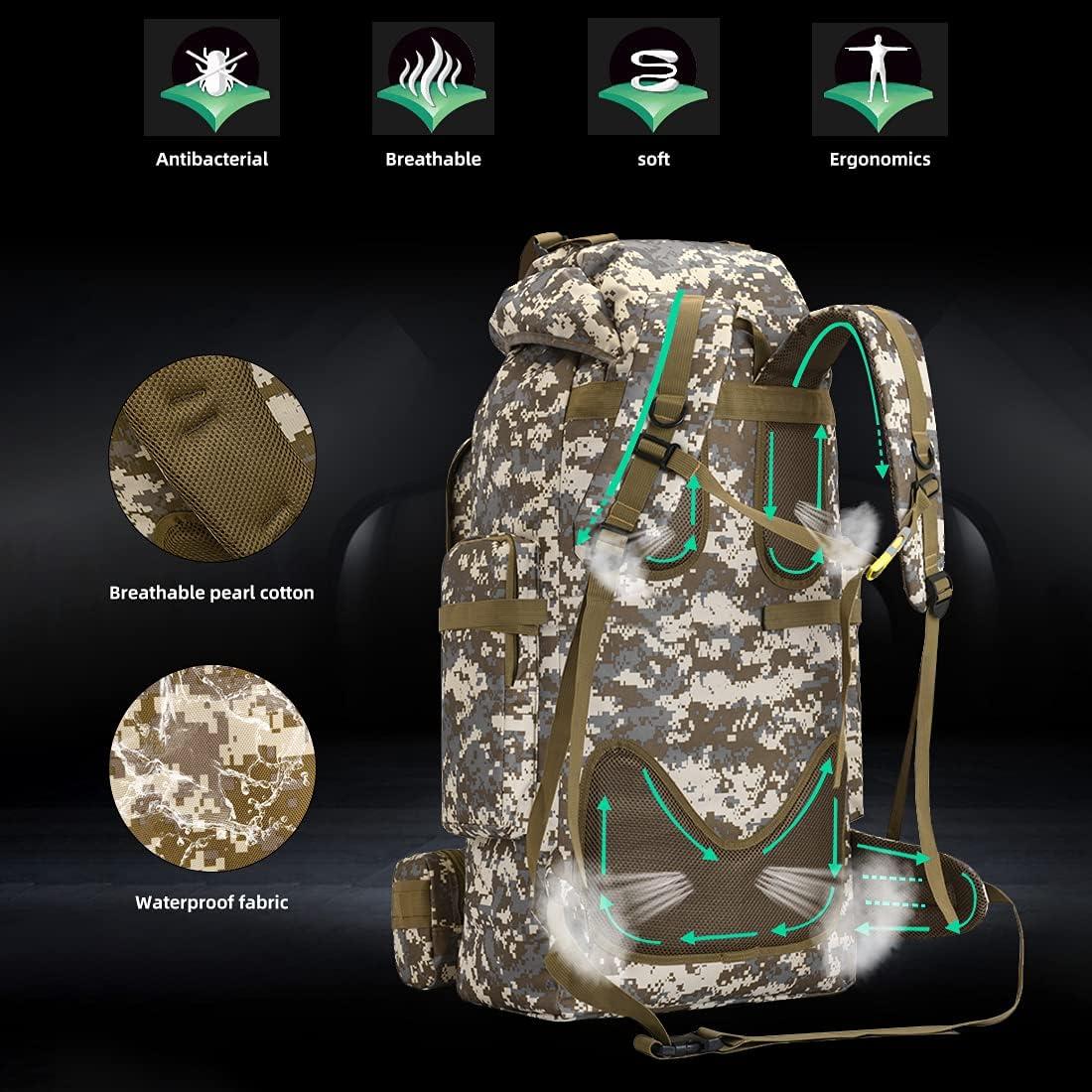 Mochila de Camping King'sGuard 100L Impermeable Camo