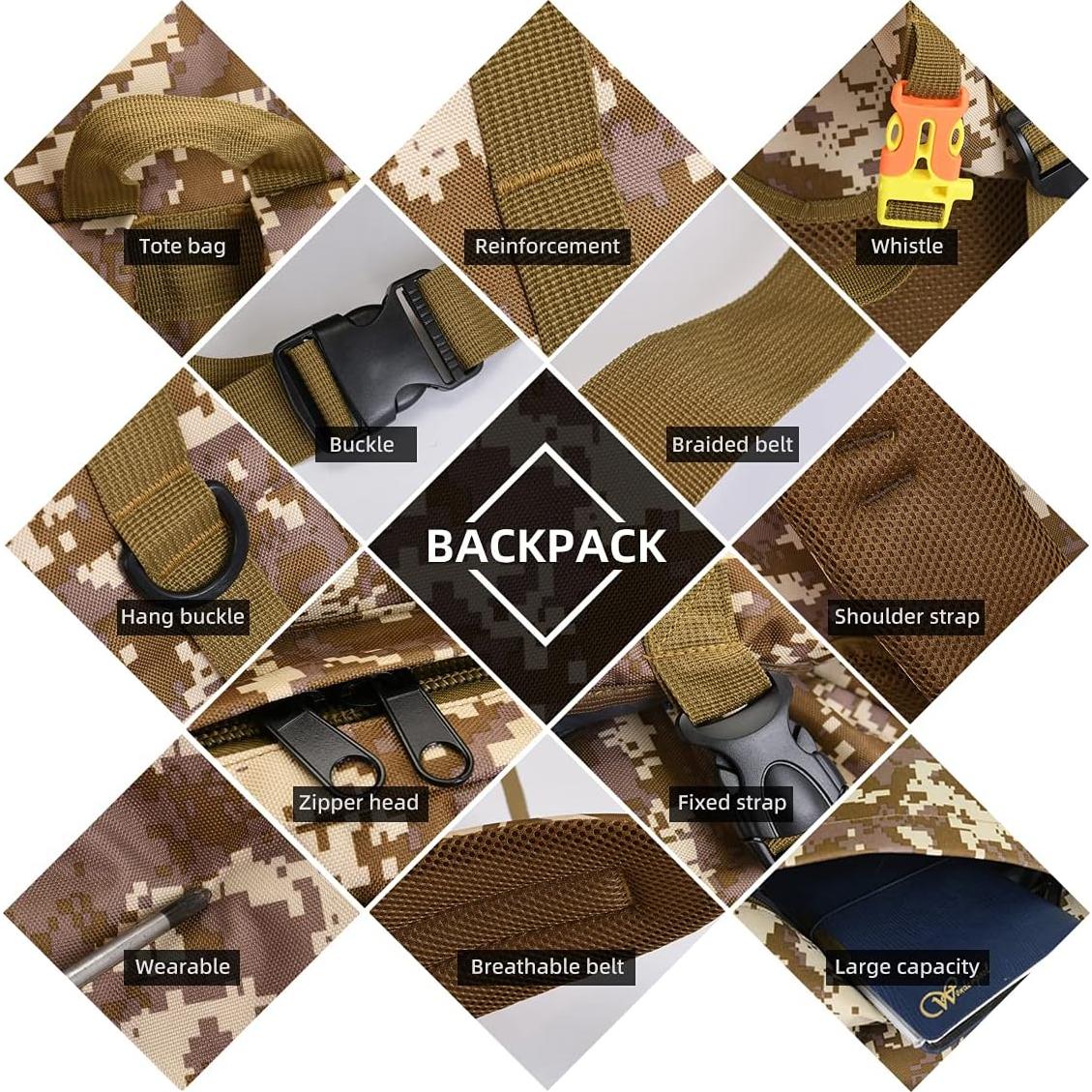 Mochila de Camping King'sGuard 100L Impermeable Camo