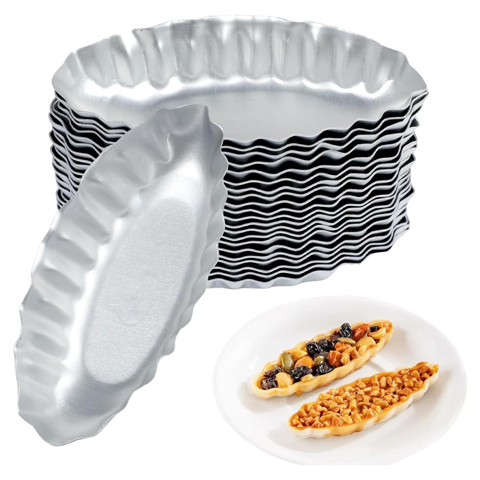 21 Piezas Moldes de Tarta de Huevo Barco Liobelon Aluminio