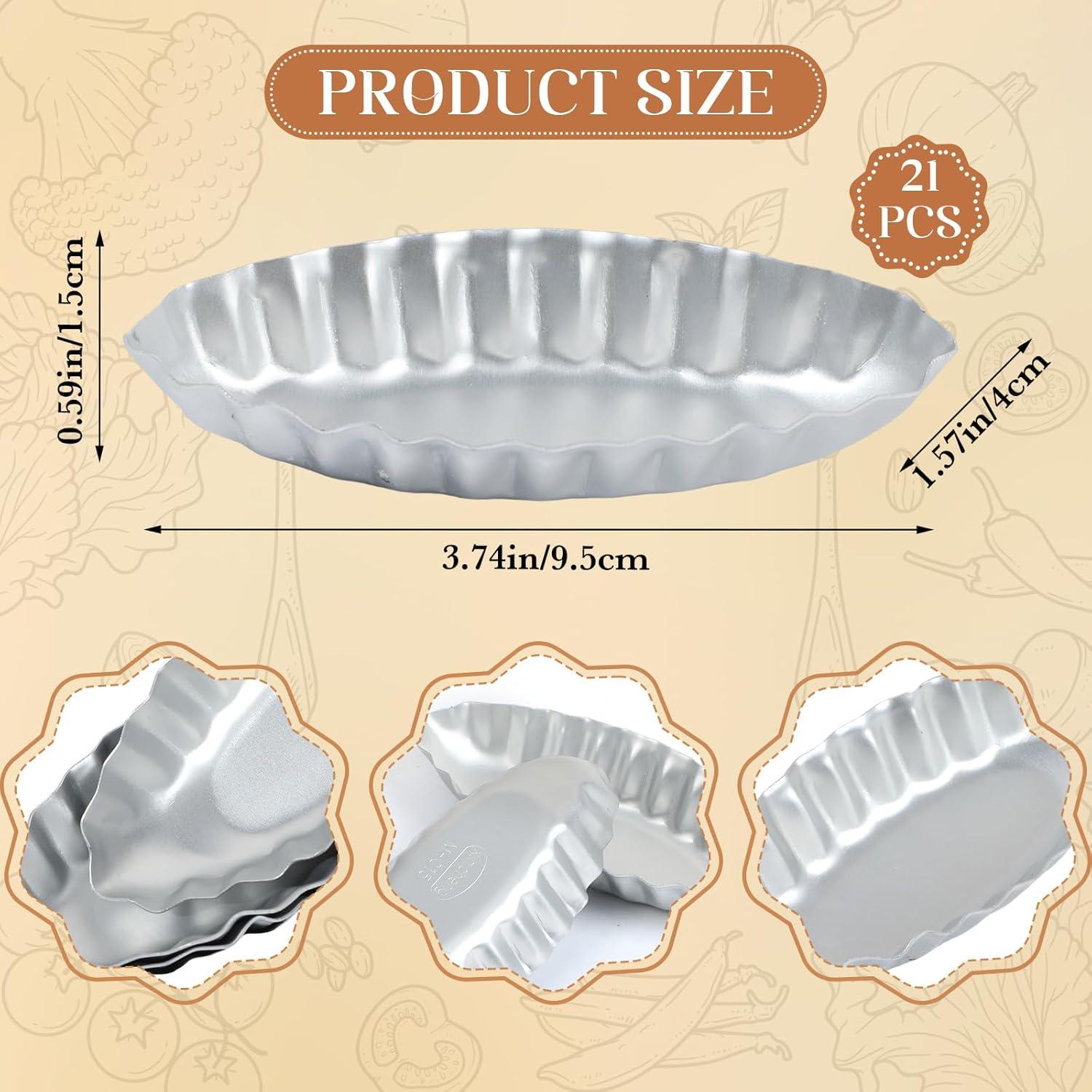 21 Piezas Moldes de Tarta de Huevo Barco Liobelon Aluminio