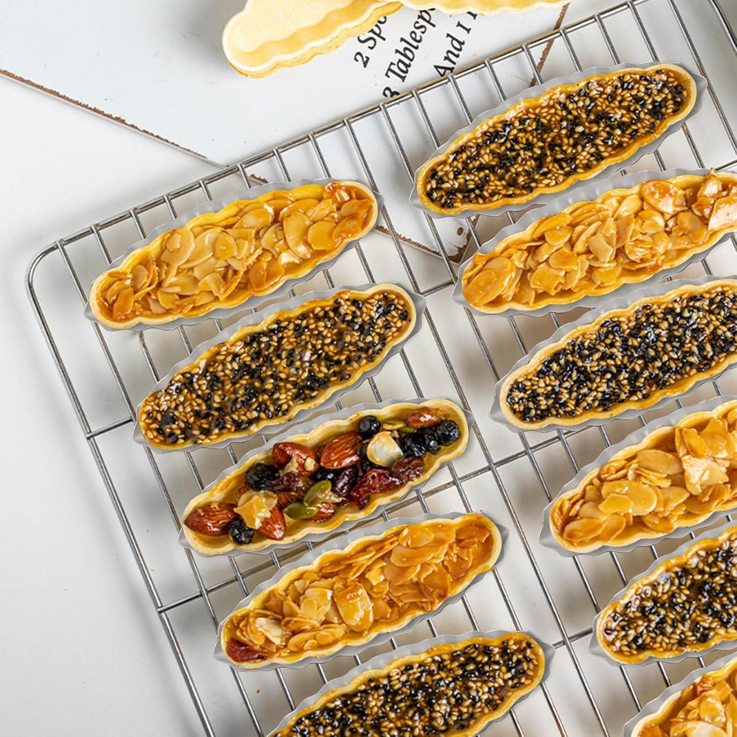 21 Piezas Moldes de Tarta de Huevo Barco Liobelon Aluminio