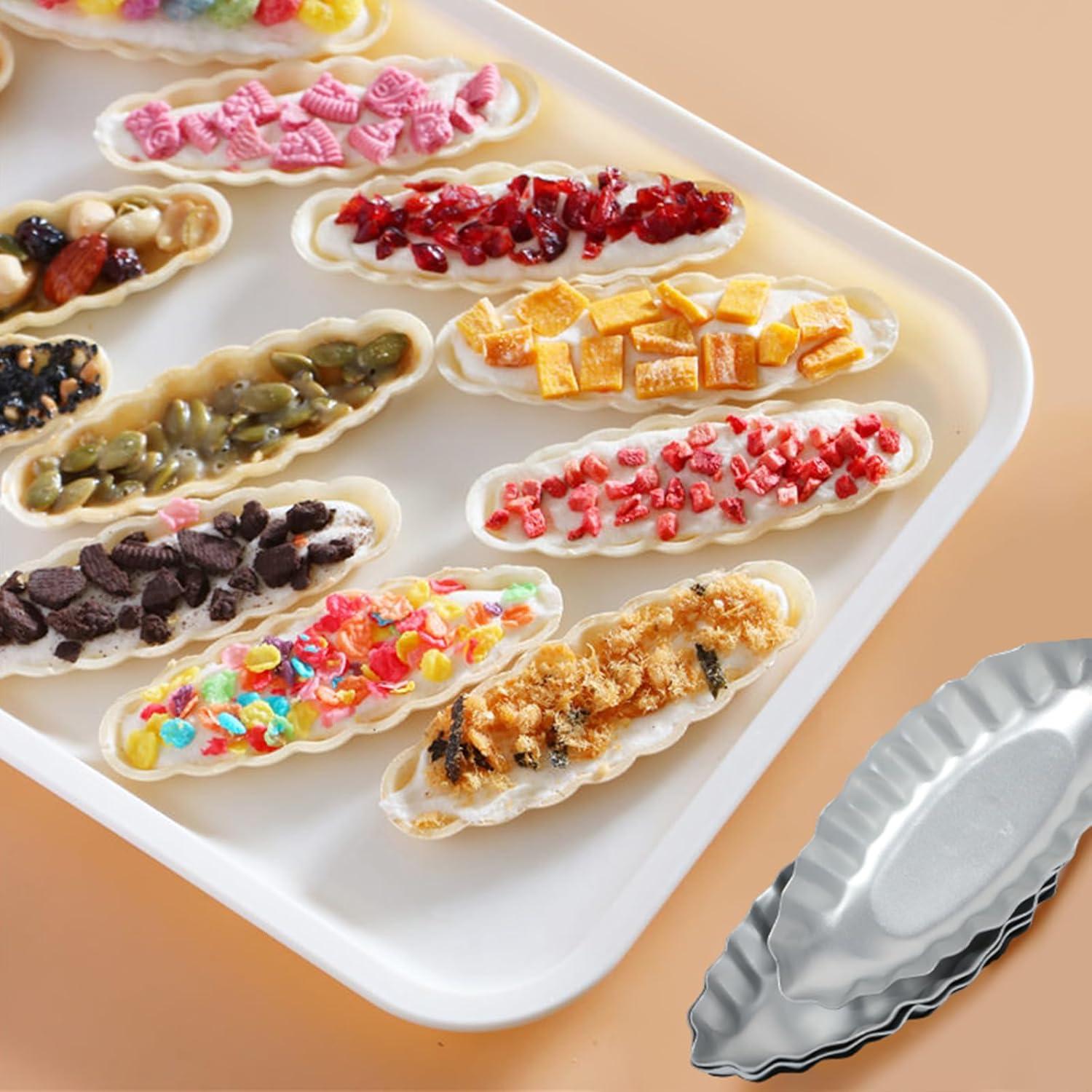 21 Piezas Moldes de Tarta de Huevo Barco Liobelon Aluminio