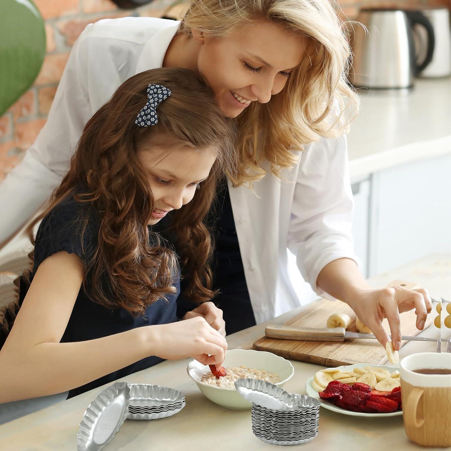21 Piezas Moldes de Tarta de Huevo Barco Liobelon Aluminio