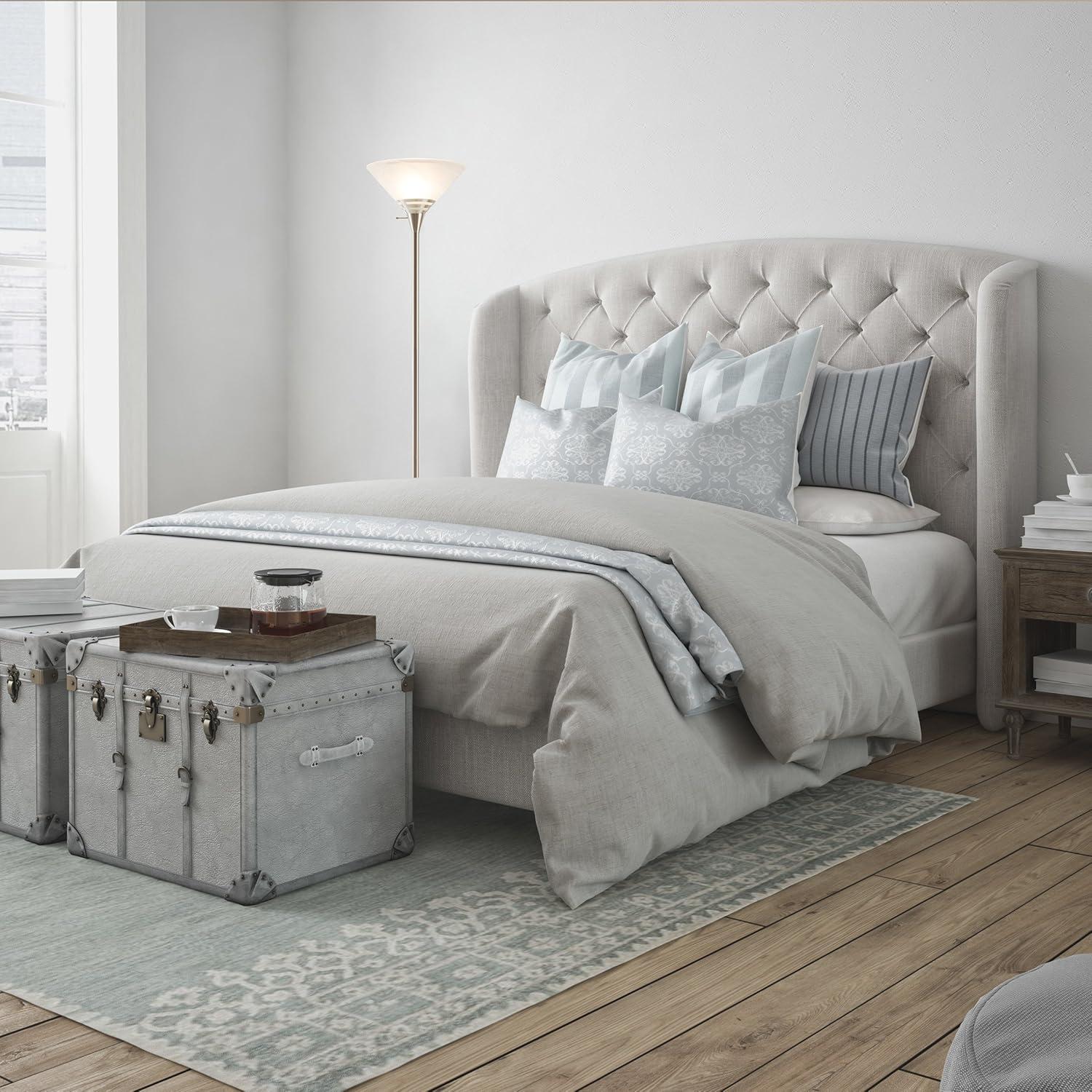 Lámpara de Pie Torchiere Lavish Home - LED Incluida, Plata Cepillada