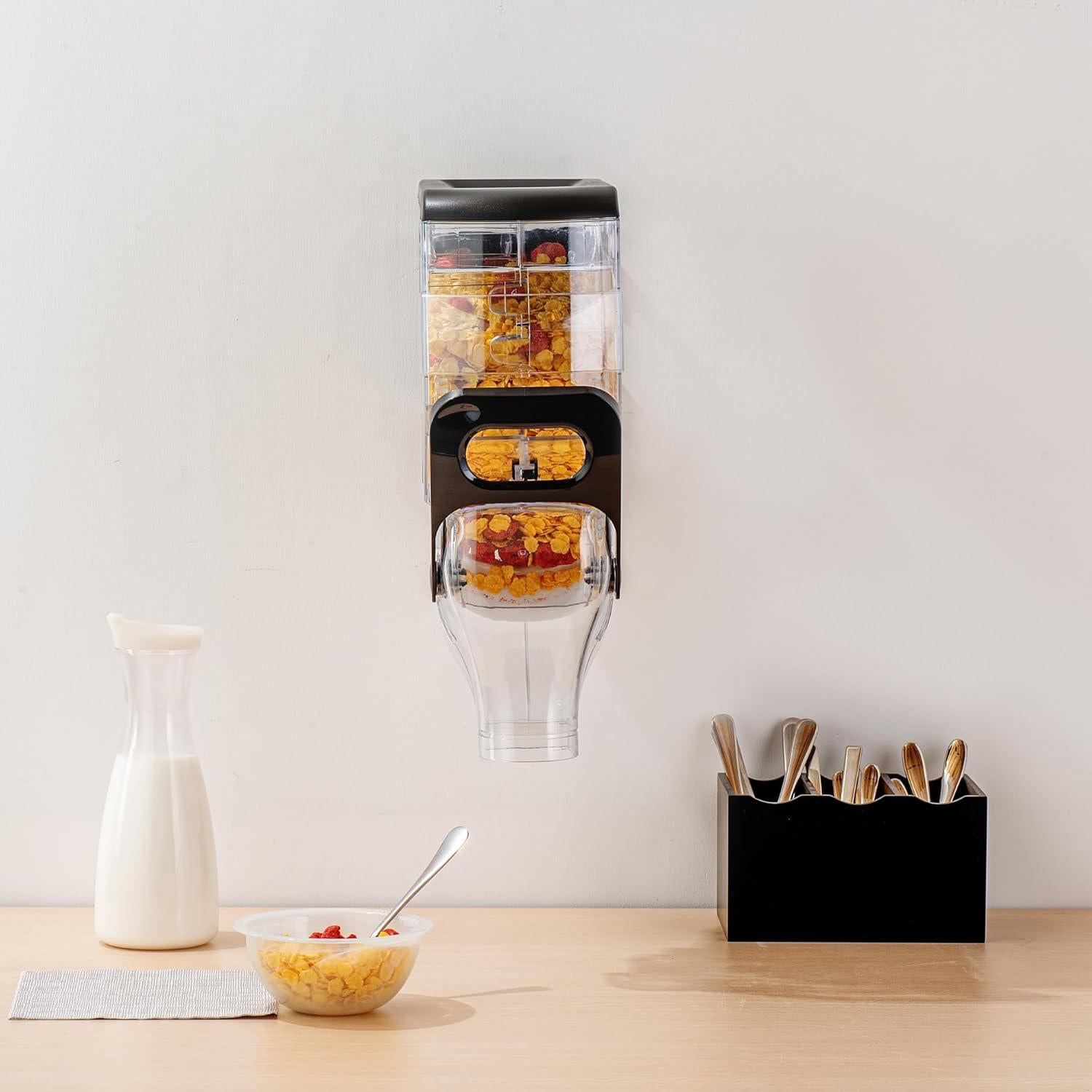 Dispensador de Cereal Met Lux 2.1 Galones Negro Montado en Pared