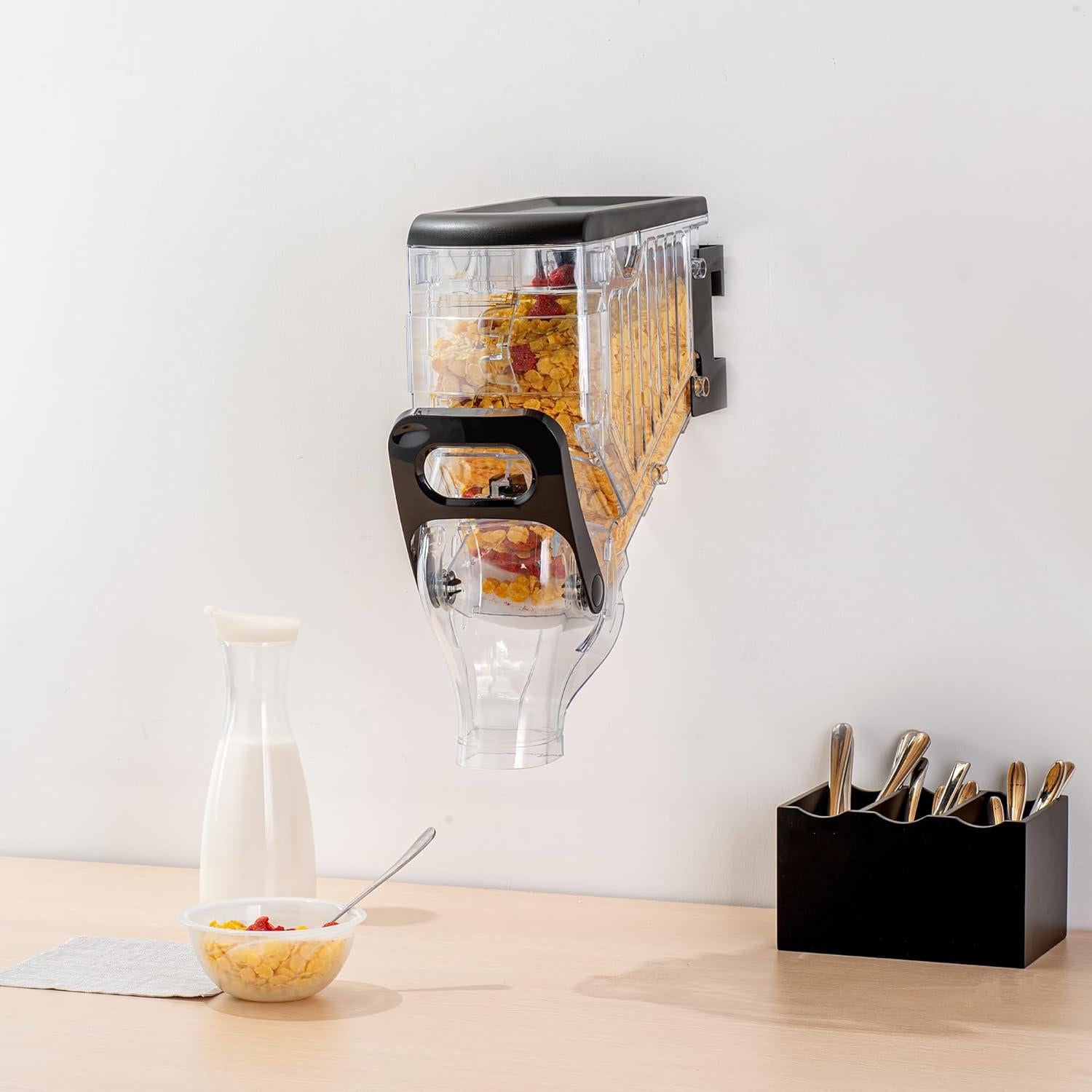 Dispensador de Cereal Met Lux 2.1 Galones Negro Montado en Pared
