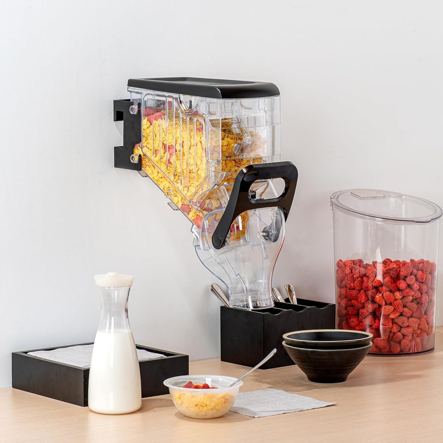 Dispensador de Cereal Met Lux 2.1 Galones Negro Montado en Pared