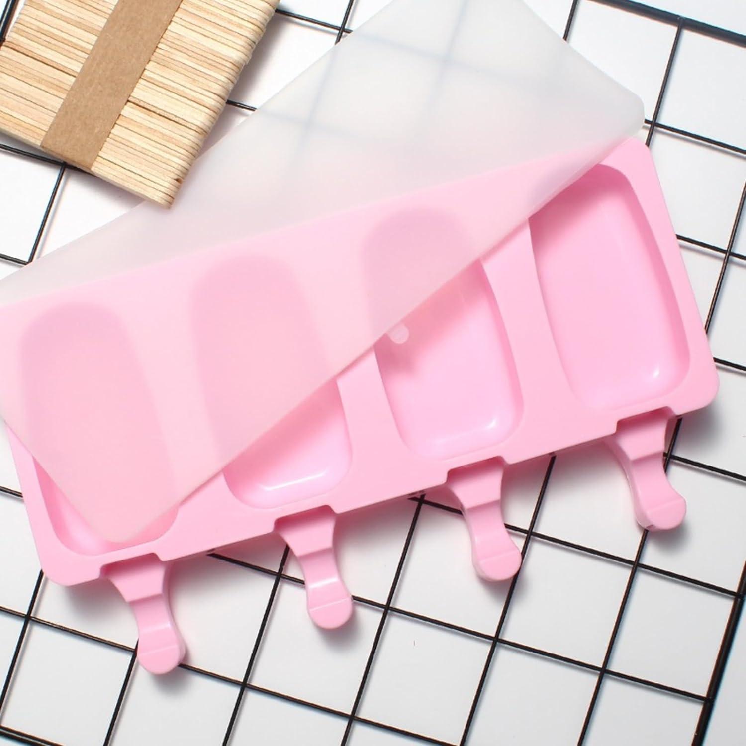 Molde de Paletas POWERDEVIL Rosa Silicona 4 Compartimentos